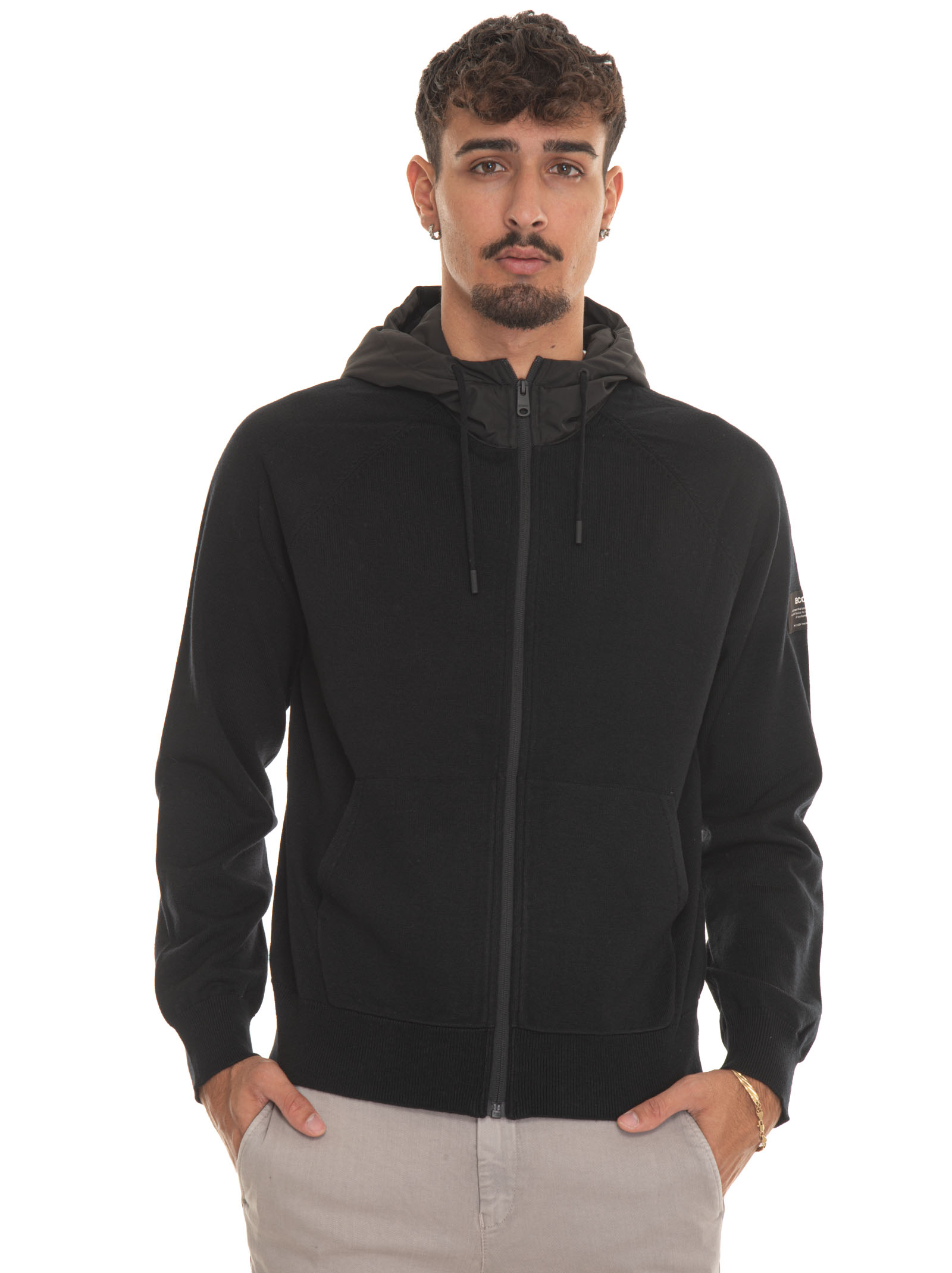 Shop Ecoalf Gaknperal Sweatshirt With Zip In Black