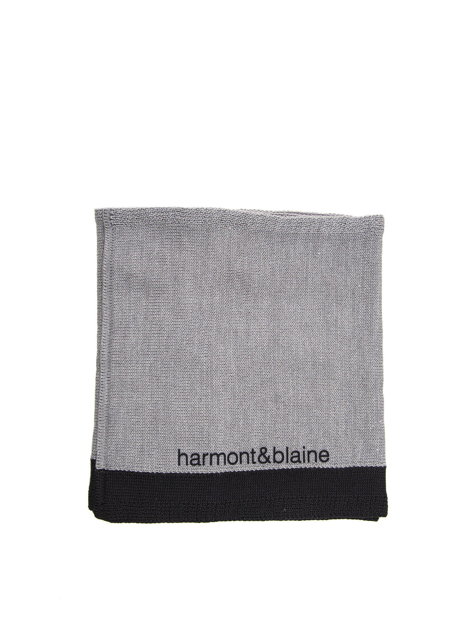 Harmont & Blaine Double-face Scarf In Grey/black