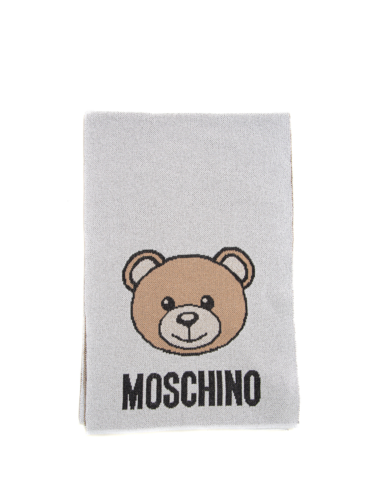 Shop Moschino Scarf In Light Grey