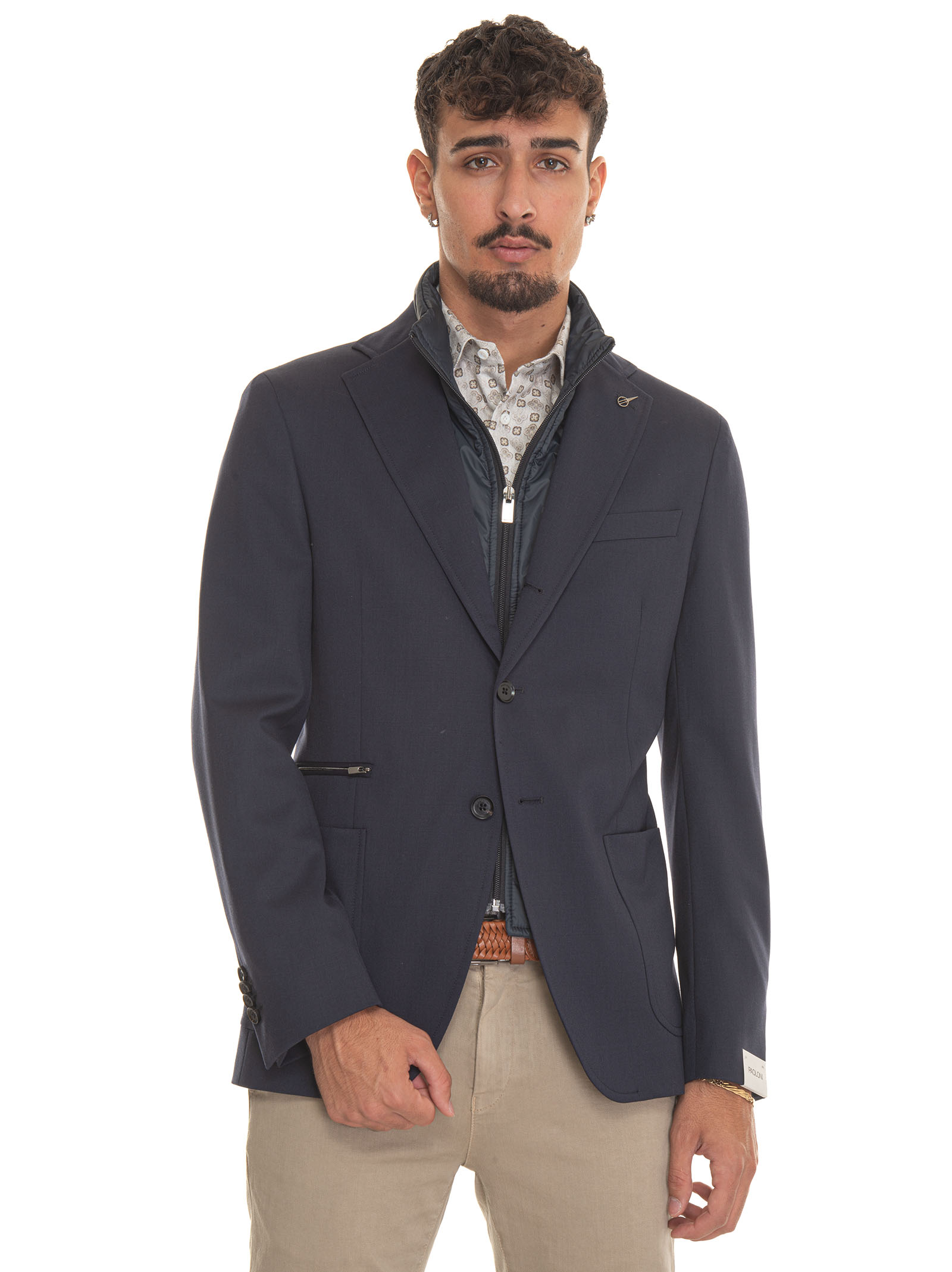 Shop Paoloni Jacket With 3 Buttons In Blue