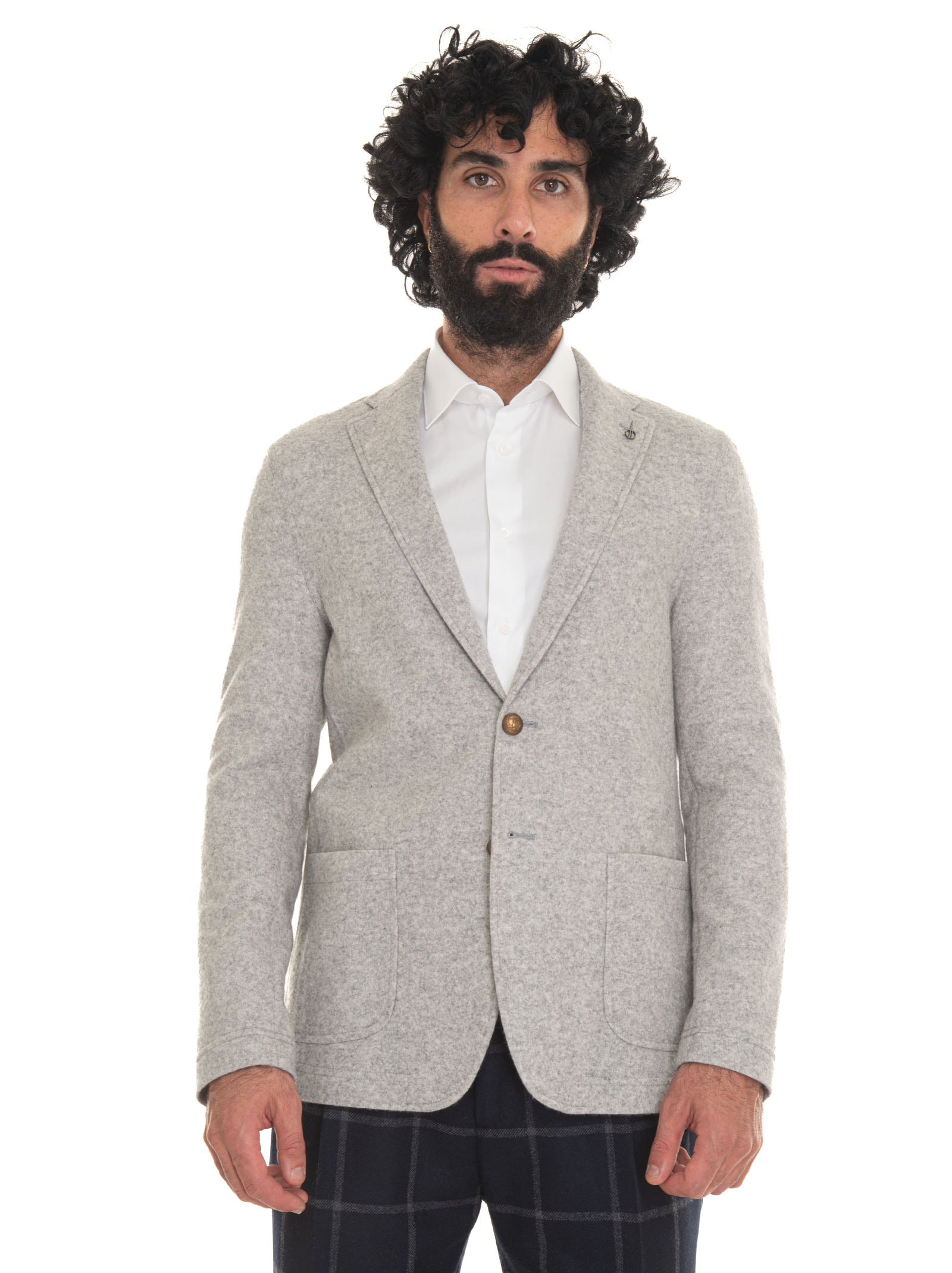 Paoloni Jacket Without Lining Decostruita In Light Grey