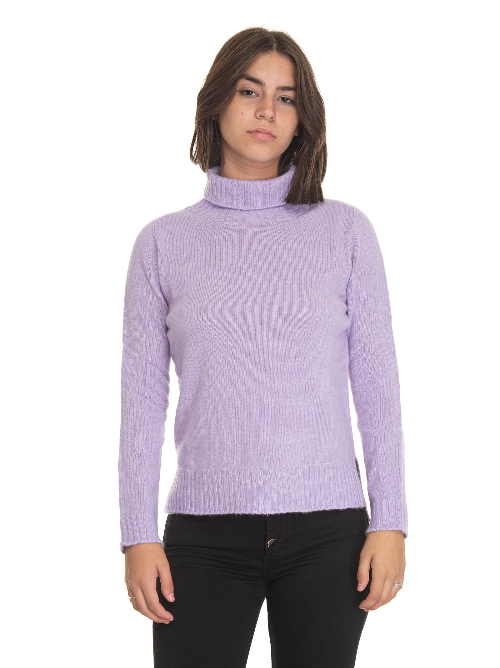 Quality First Wool Jumper In Lilac