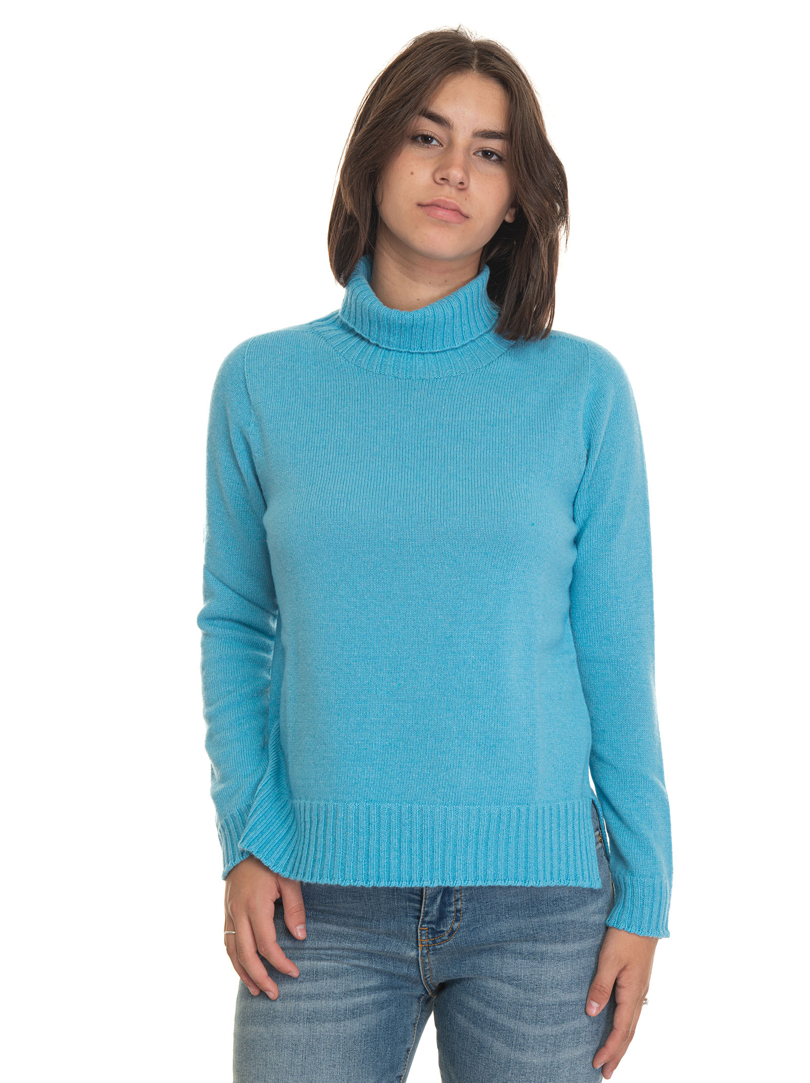 Quality First Wool Jumper In Sky Blue