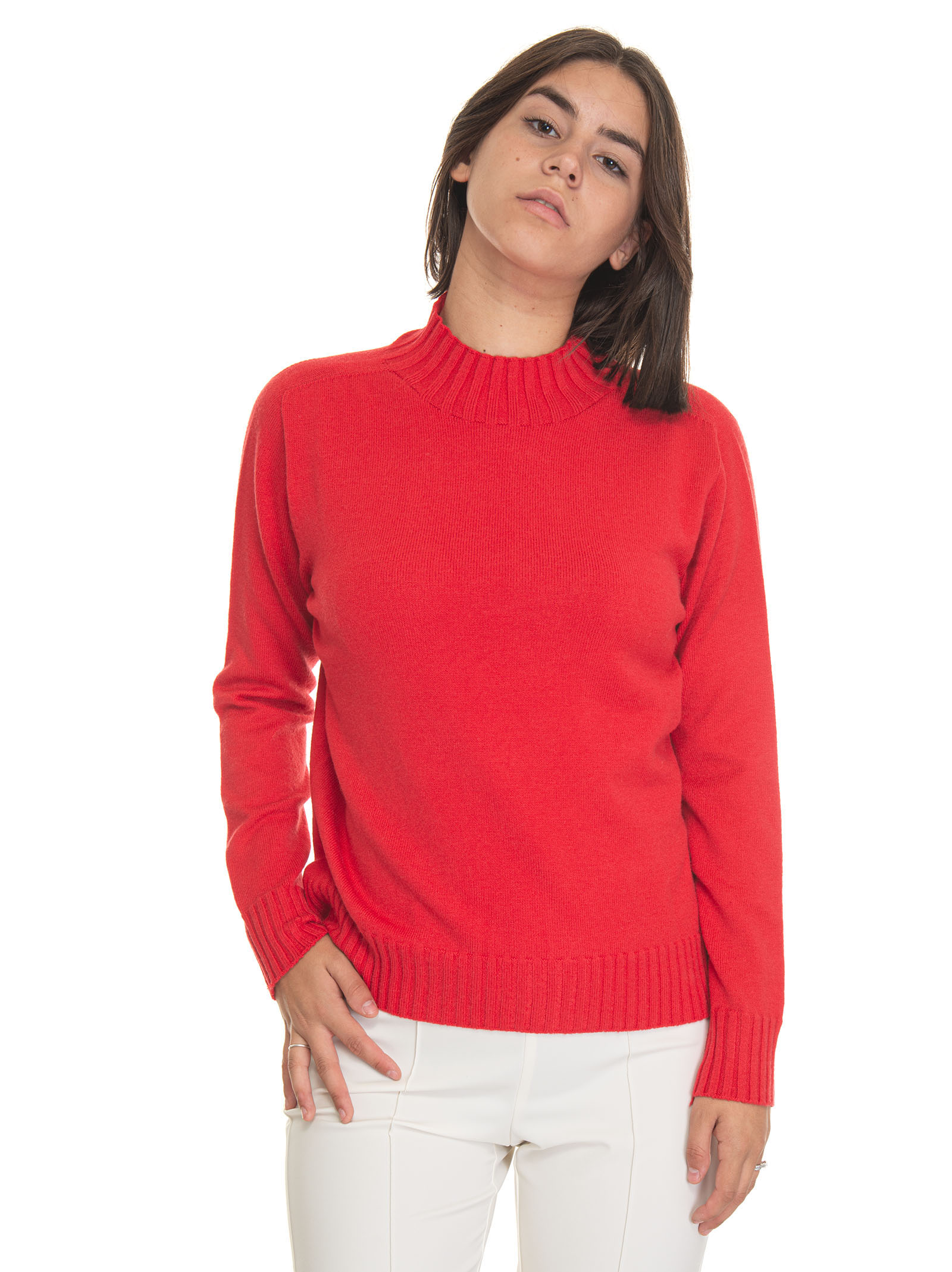 Quality First Wool Jumper In Red