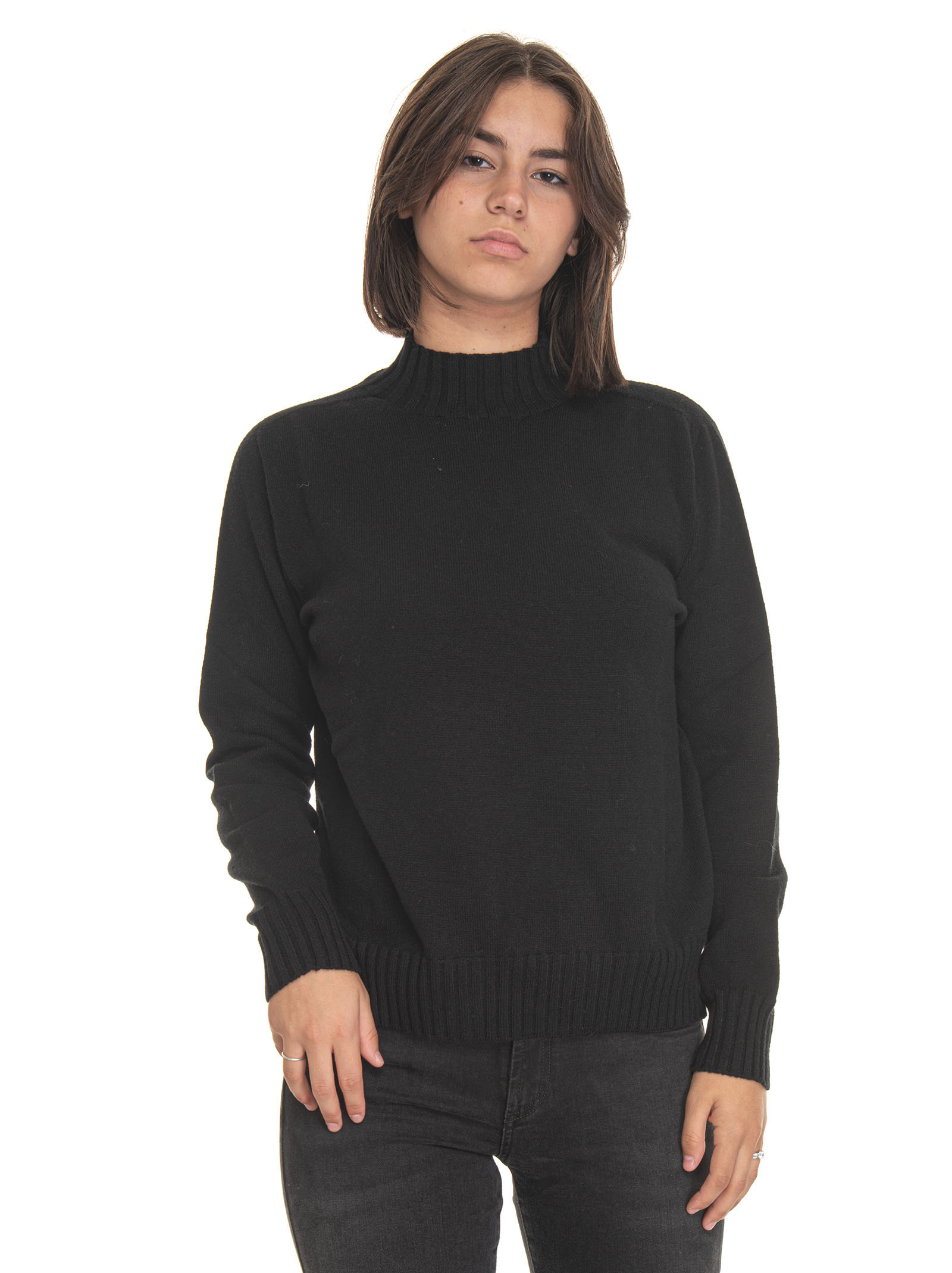 Quality First Wool Jumper In Black