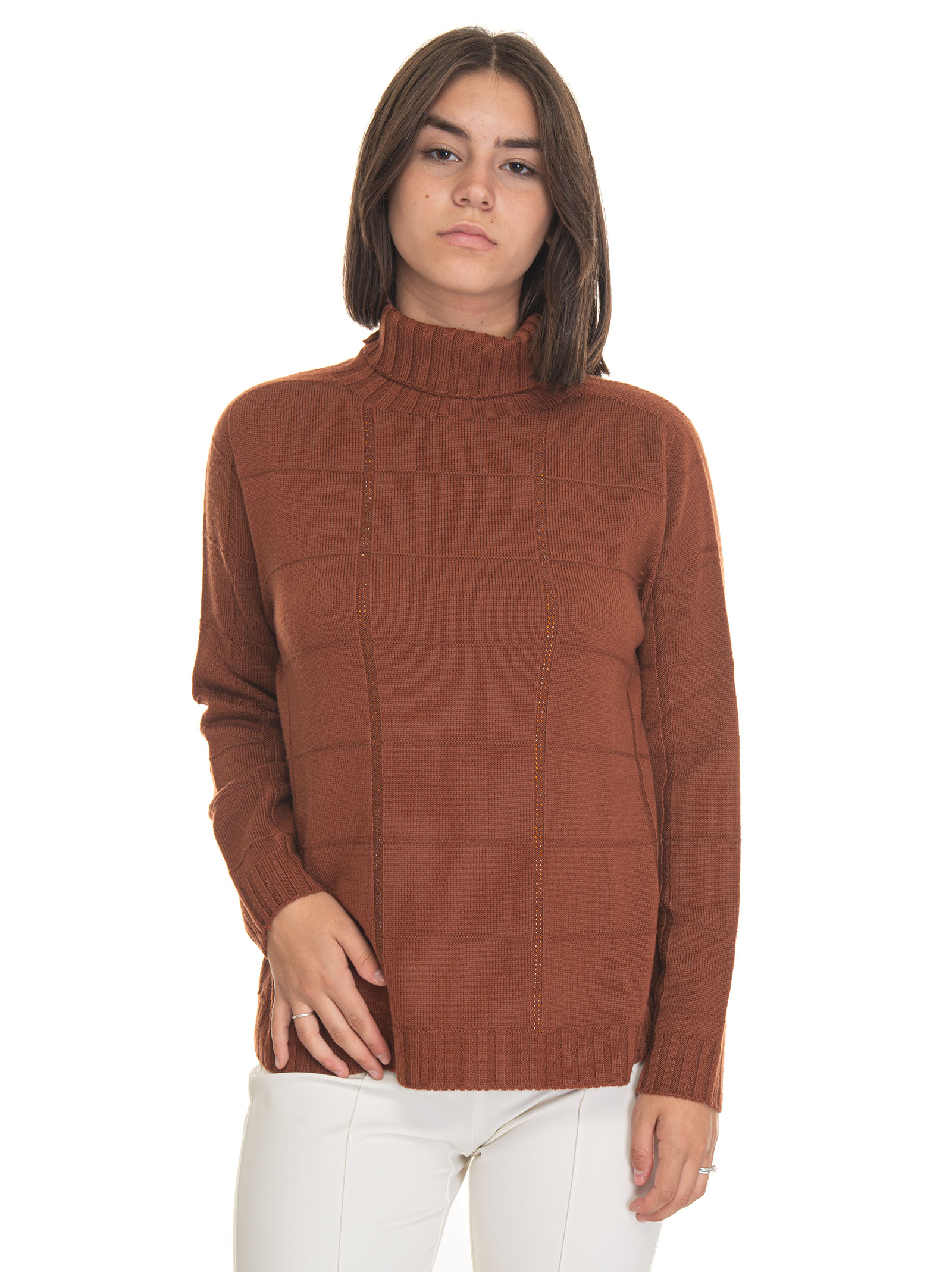 Quality First Wool Jumper In Brownish