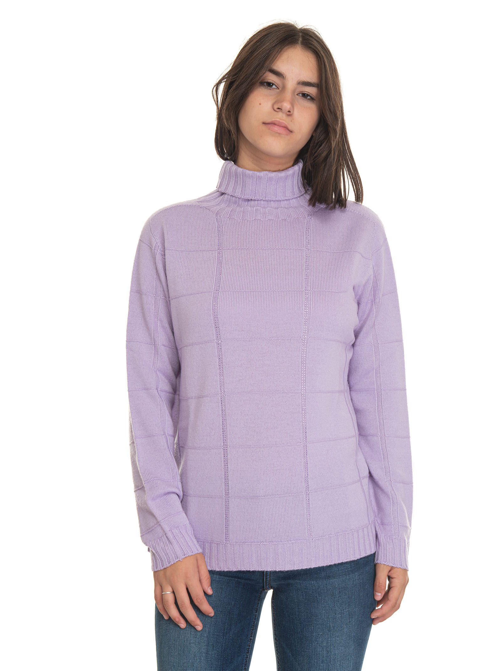 Quality First Wool Jumper In Violet 