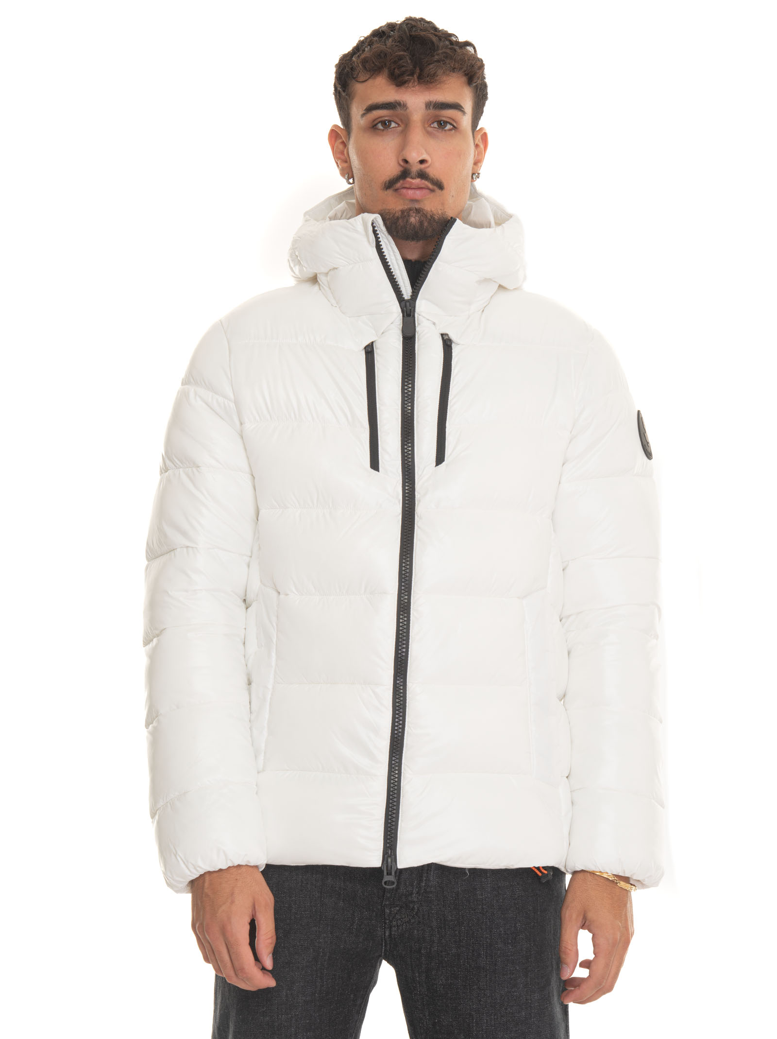 Save The Duck Maxime Hooded Harrington Jacket In White