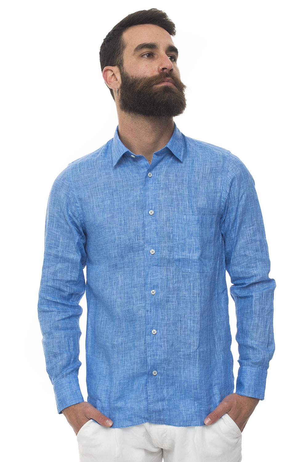 Camicia lino manica lunga