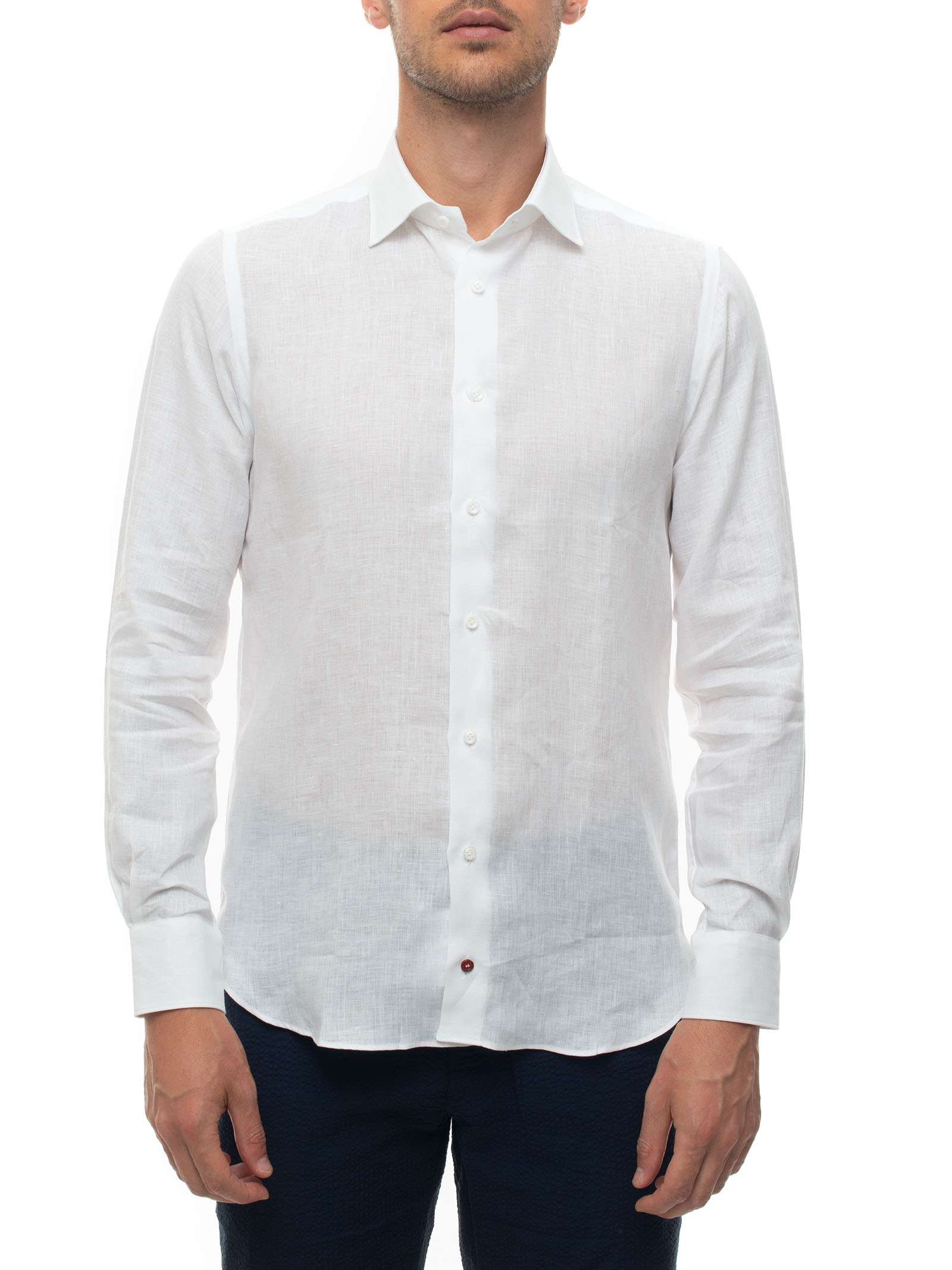 Camicia Lino Manica Lunga 