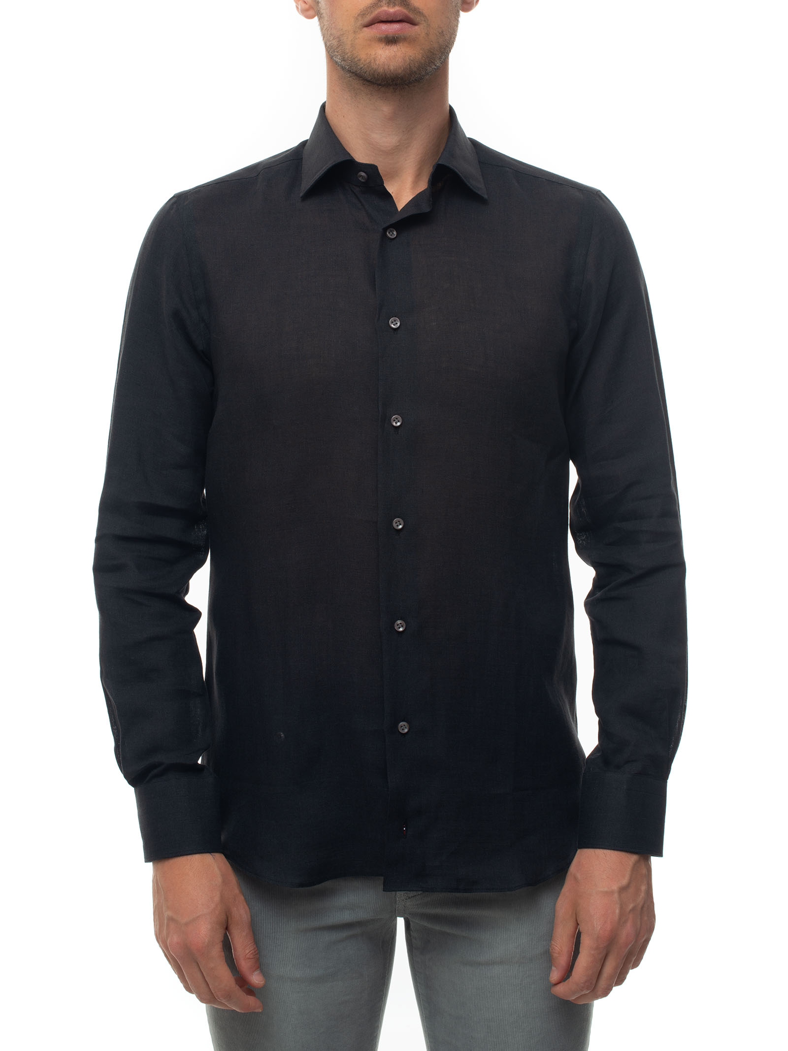  Camicia Lino Manica Lunga 