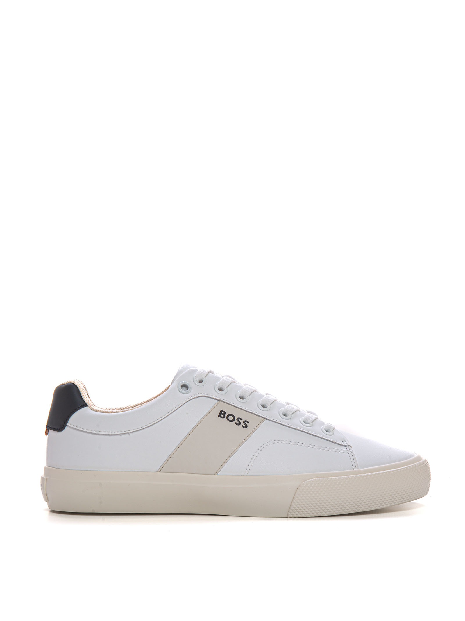 Hugo Boss Aiden-tenn-flrb Low Sneaker  In Suede And Rubber In White