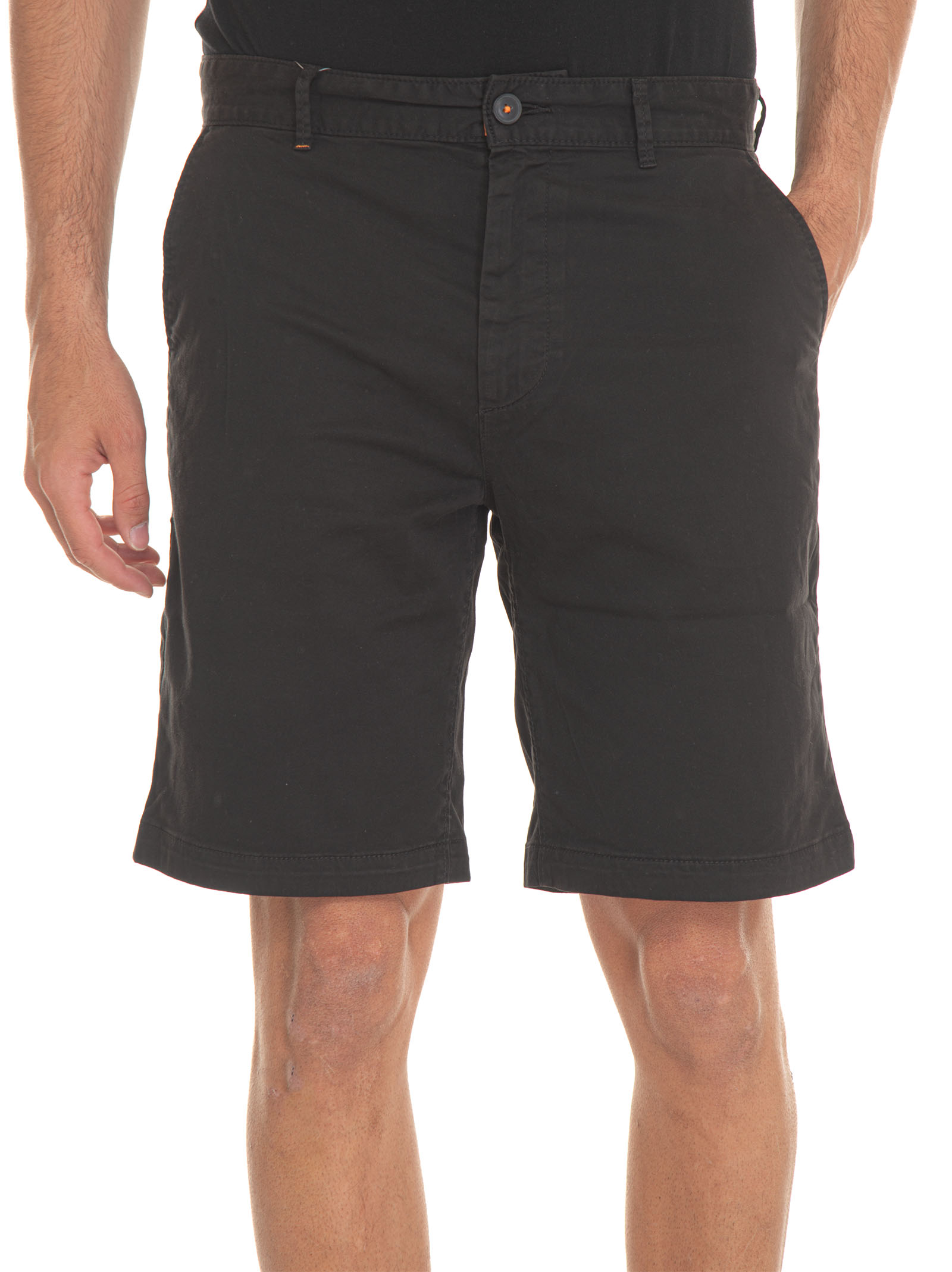 Hugo Boss Chino-slim-shorts Cotton Bermuda In Black