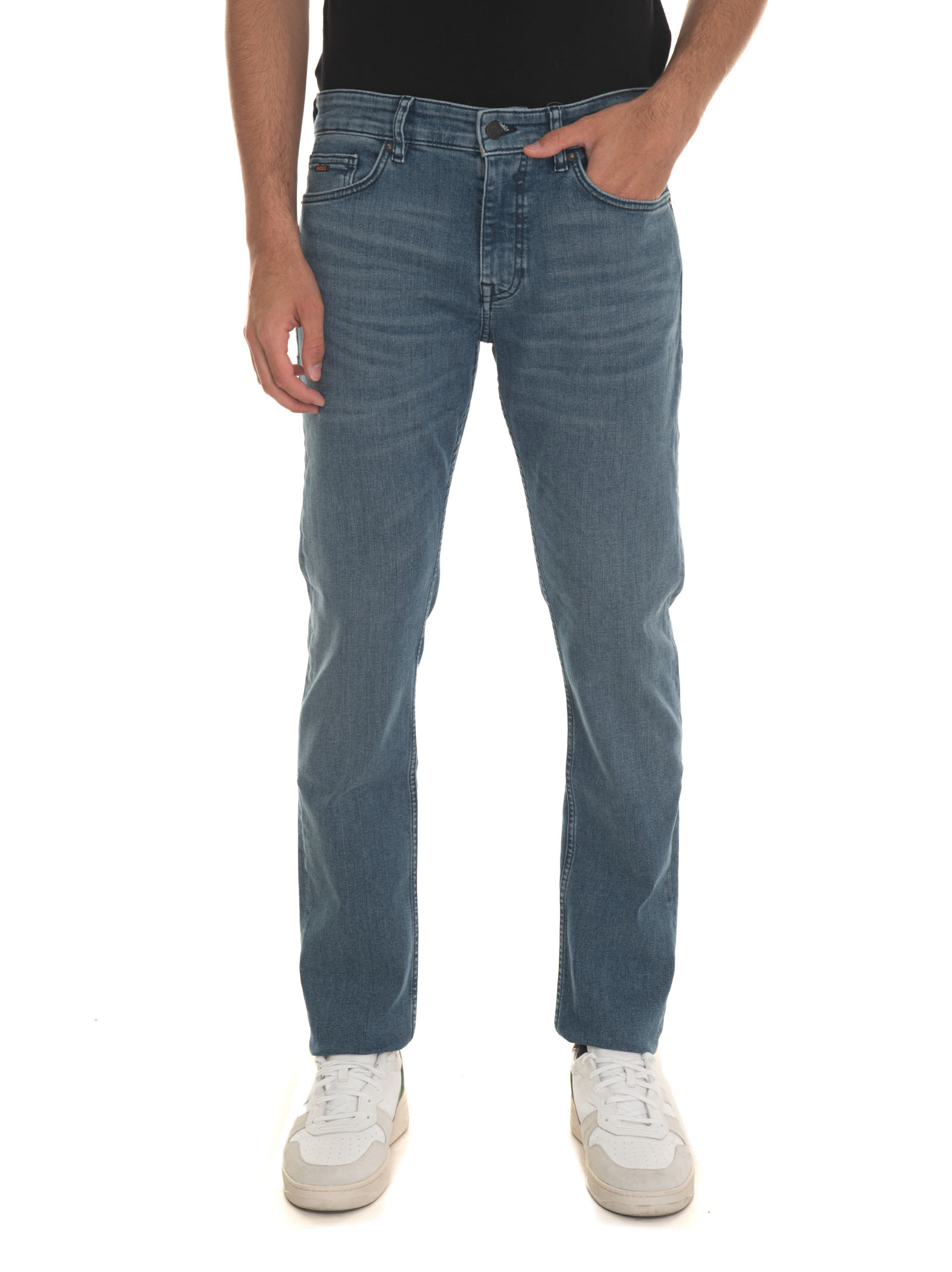 Hugo Boss Delaware-bc-c 5 Pocket Denim Jeans In Denim Blu