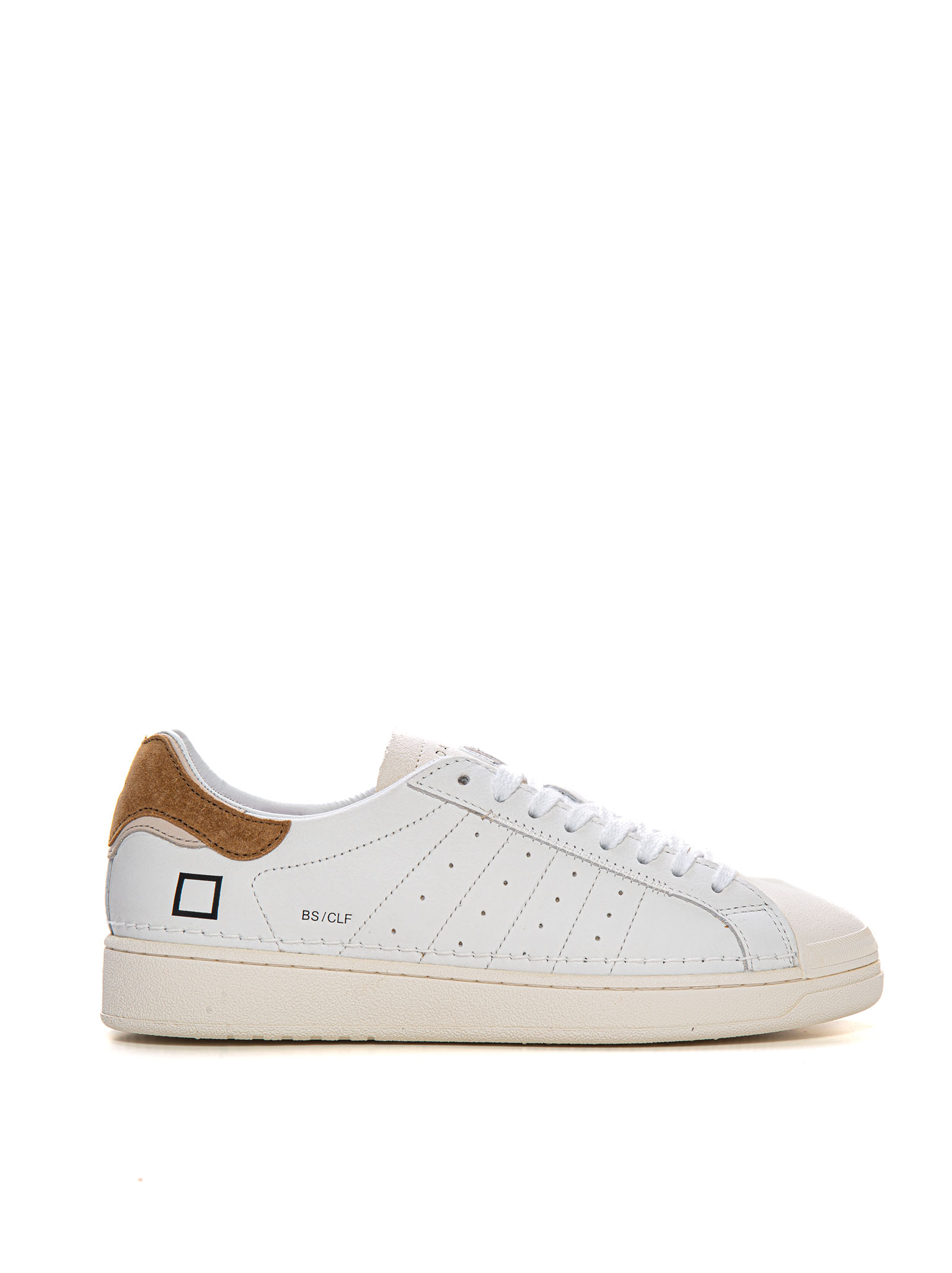 Shop Date Base Calf Leather Sneakers With Laces In Bianco-cuoio