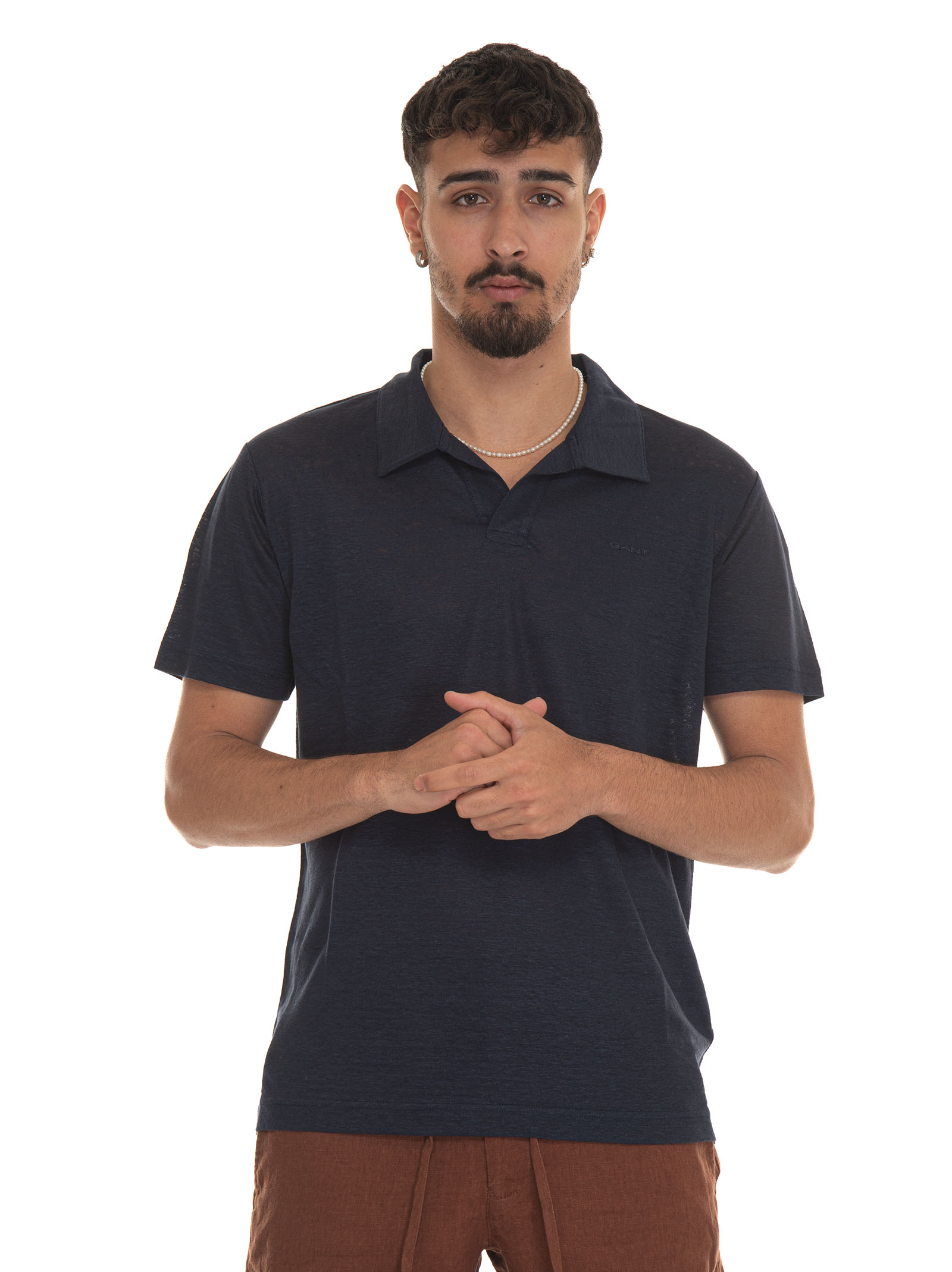 Gant Short Sleeve Polo Shirt In Blue
