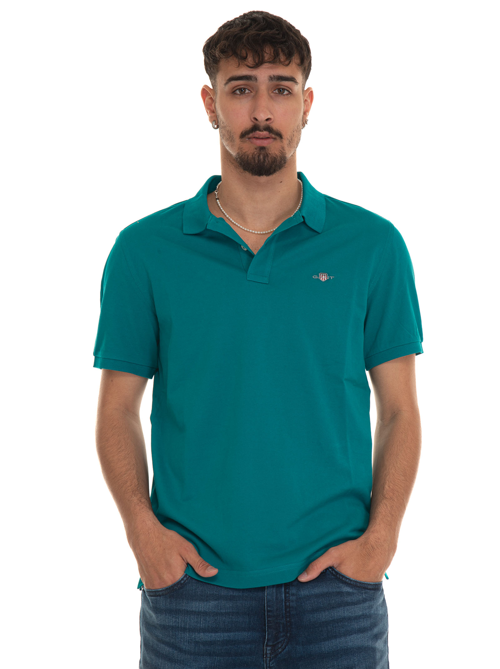 Gant Short Sleeve Polo Shirt In Green