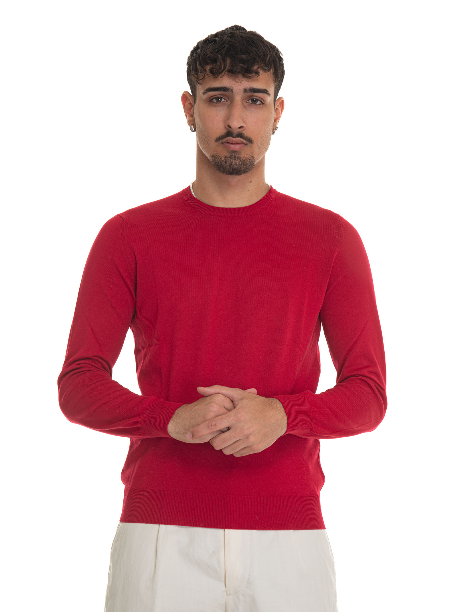 Shop Gran Sasso Round-necked Pullover In Ruby