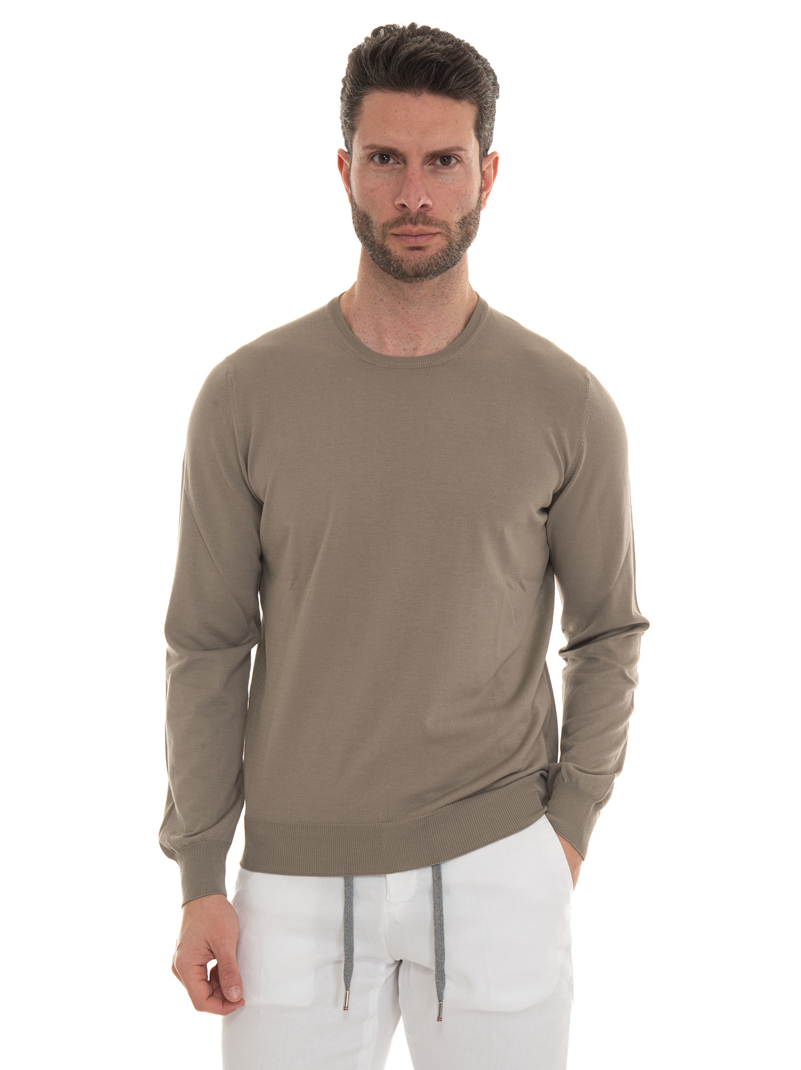 Shop Gran Sasso Round-necked Pullover In Taupe