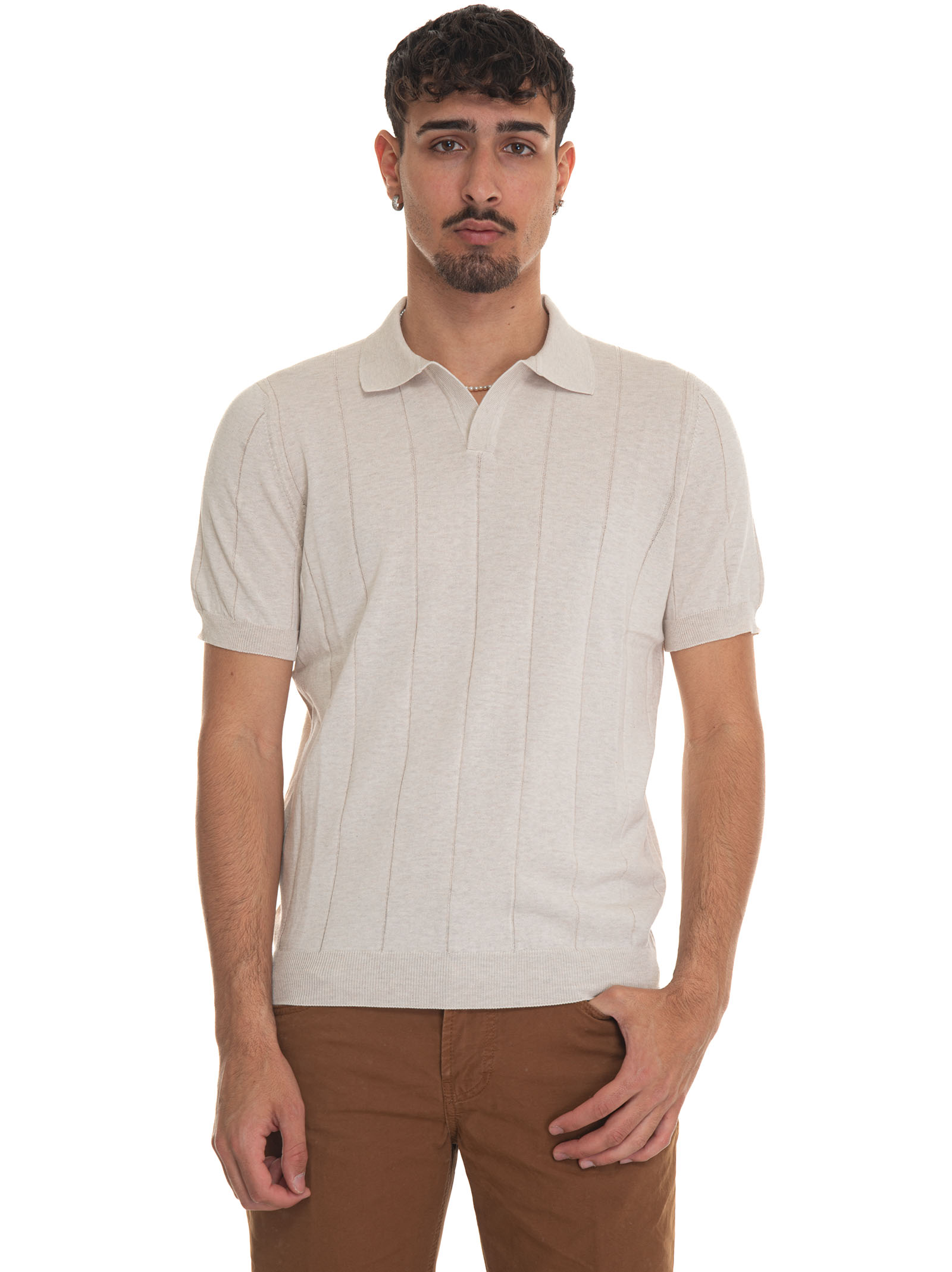 Shop Gran Sasso Jersey Polo Shirt In Natural
