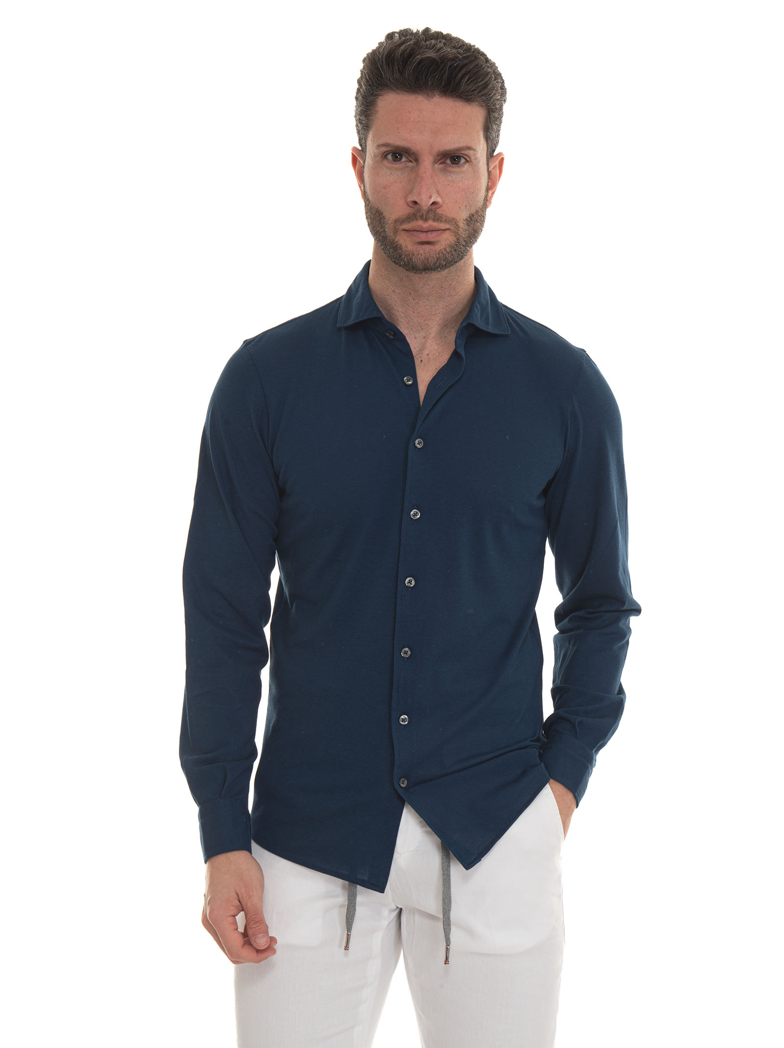Shop Gran Sasso Polo Shirt In Medium Blue