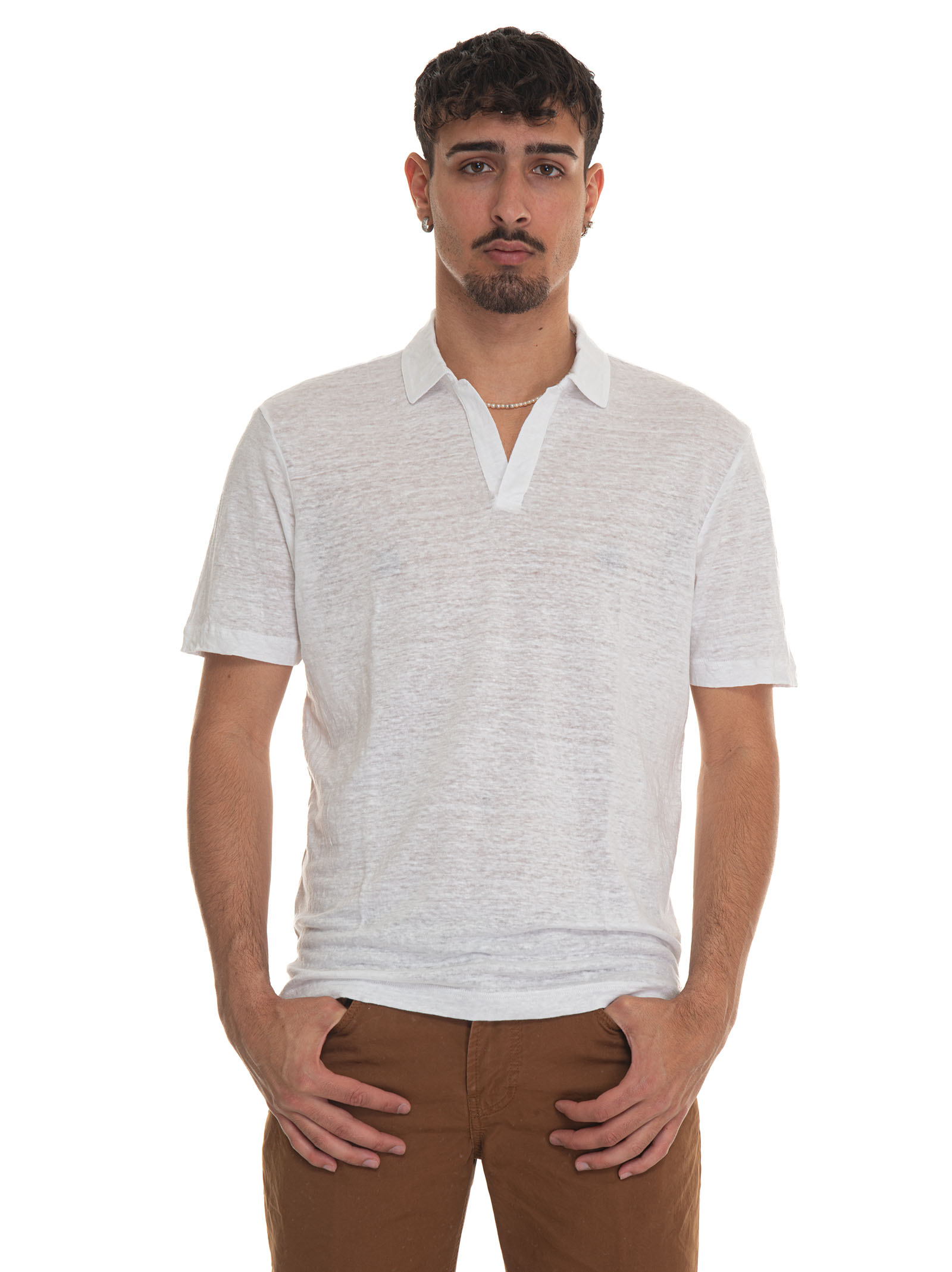 Shop Gran Sasso Jersey Polo Shirt In White