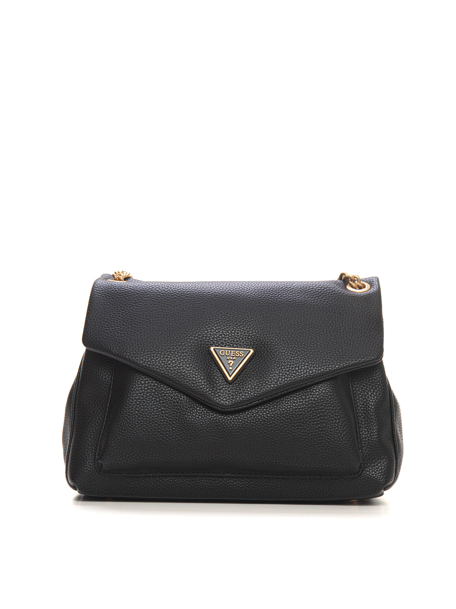 Shop Guess Laryn Convertble Flap Medium Size Bag In Black