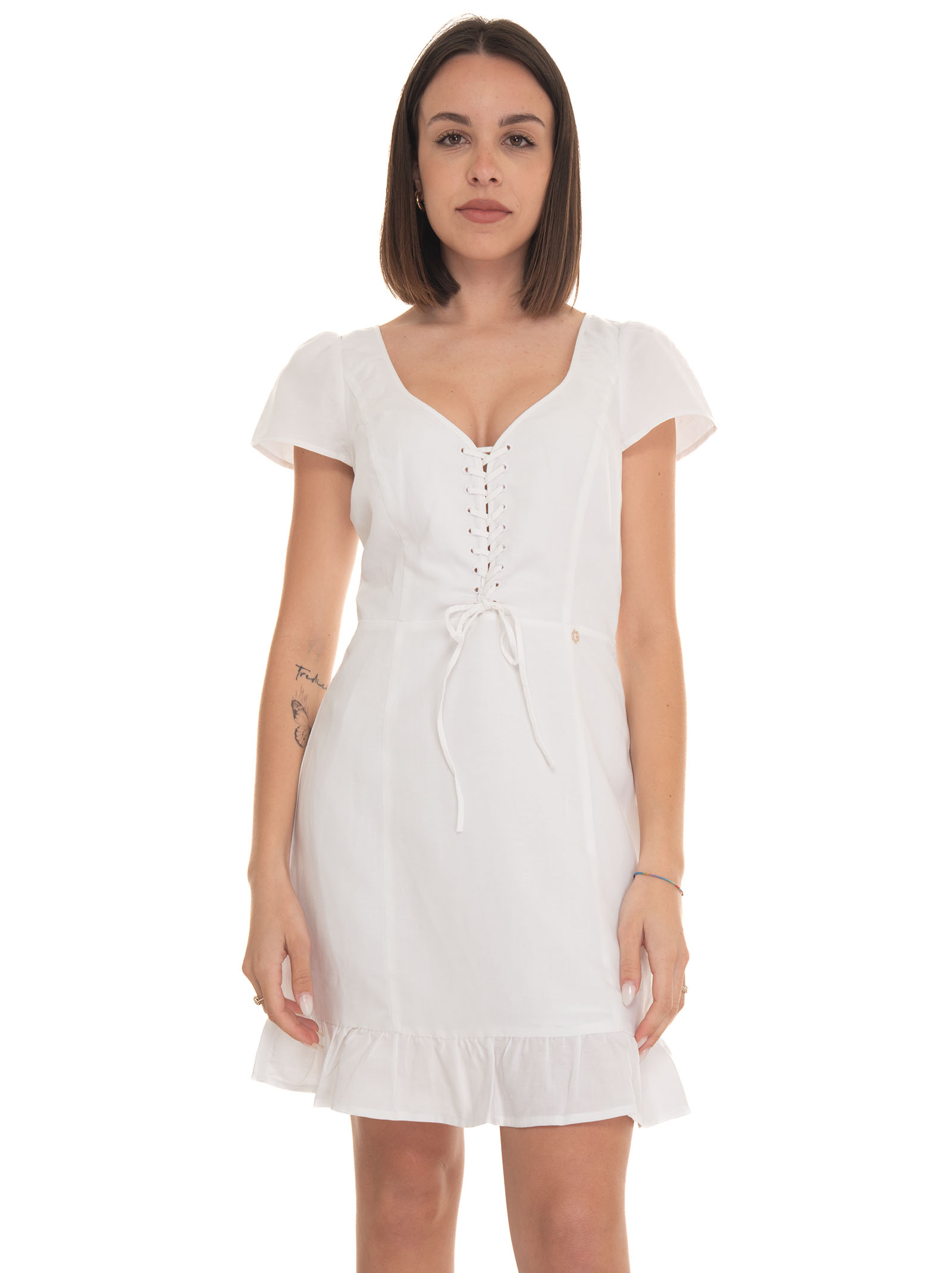 Shop Guess Mini Dress In White