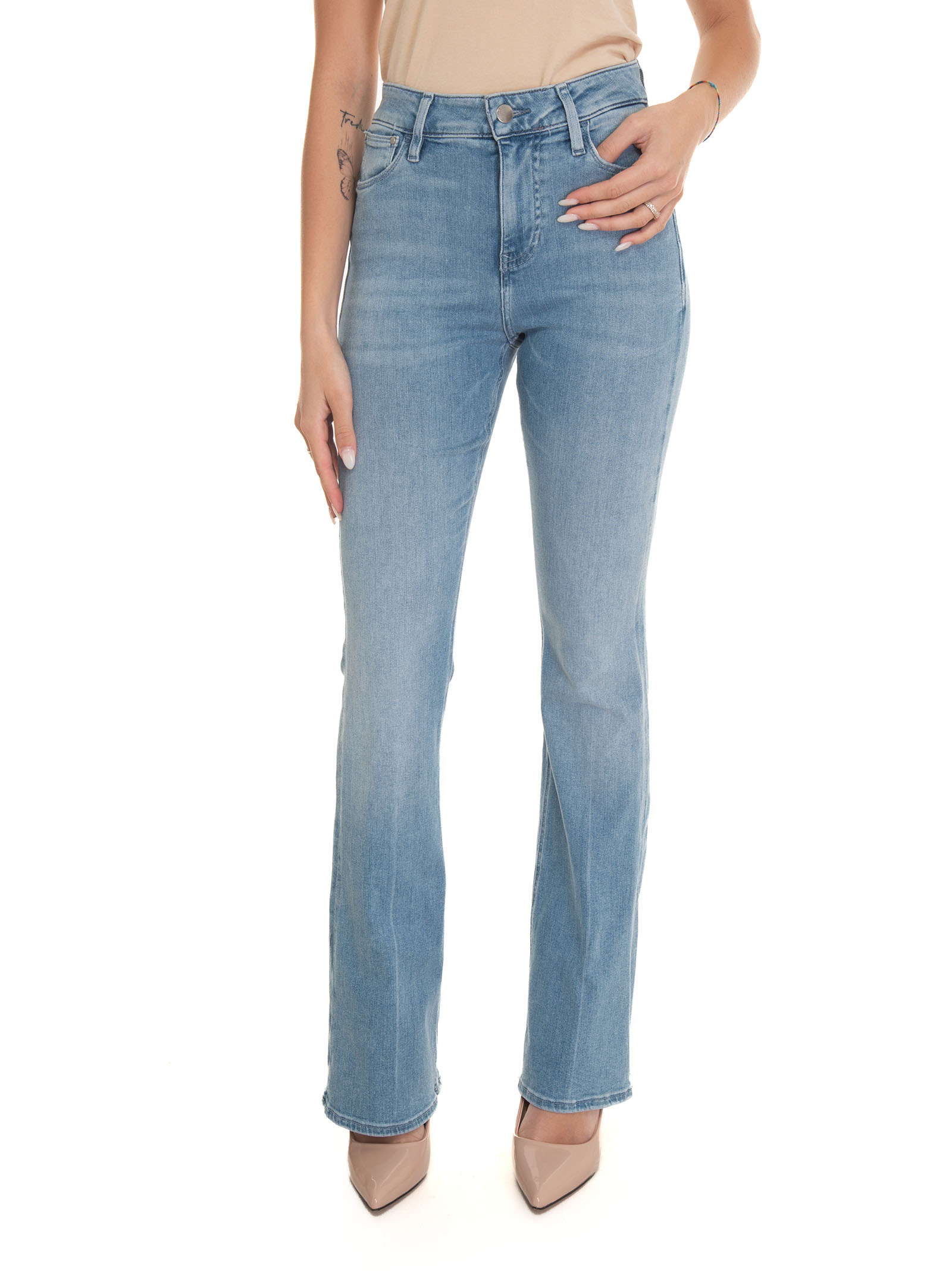 Shop Guess 5 Pocket Denim Jeans In Light Denim