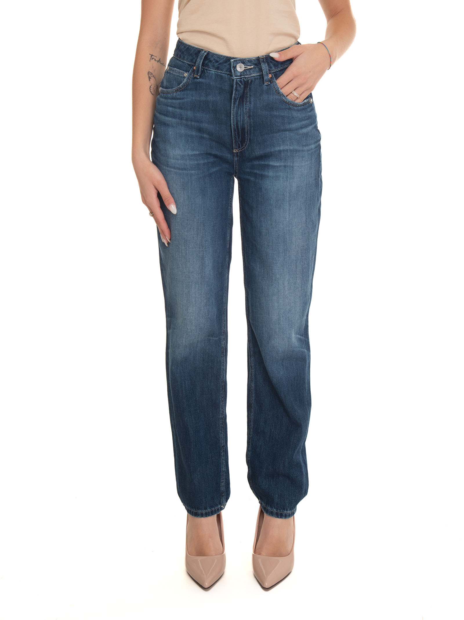 Shop Guess 5 Pocket Denim Jeans In Medium Denim