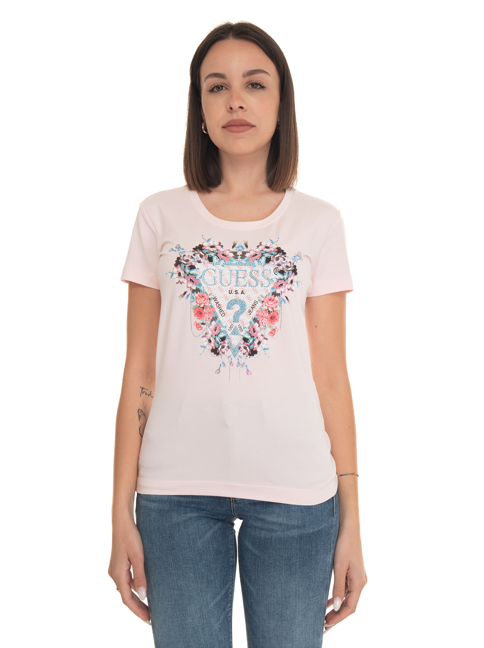 Shop Guess T-shirt In Pink