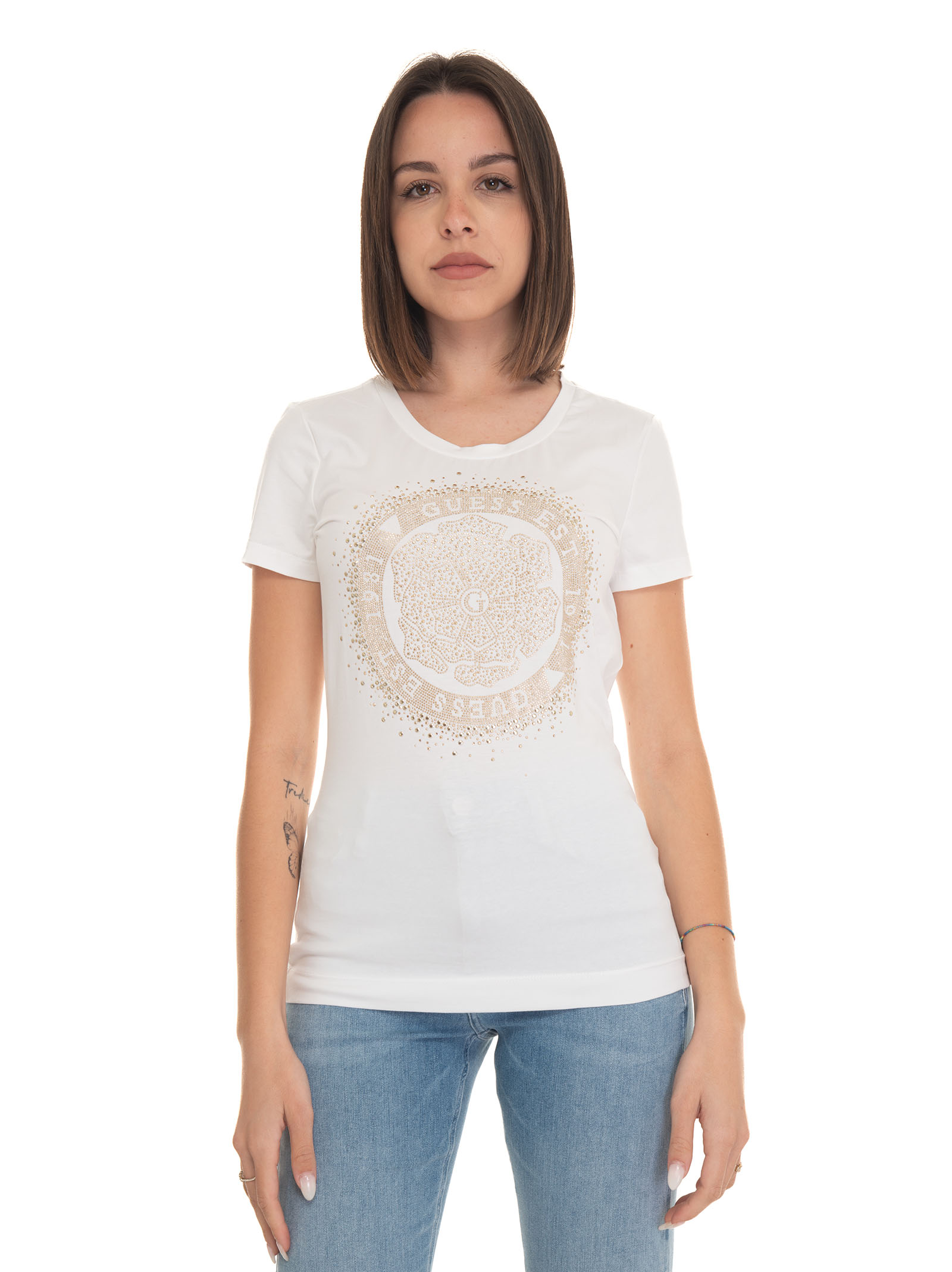 Shop Guess T-shirt In White