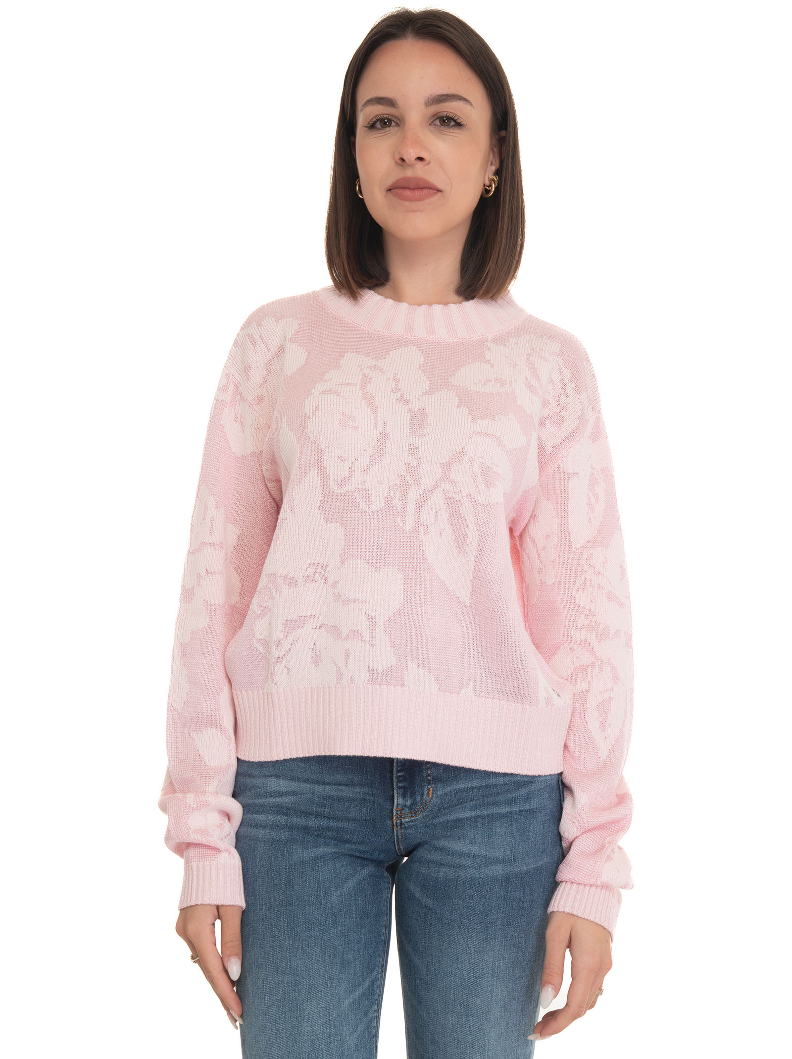 Shop Guess Pullover In Pink