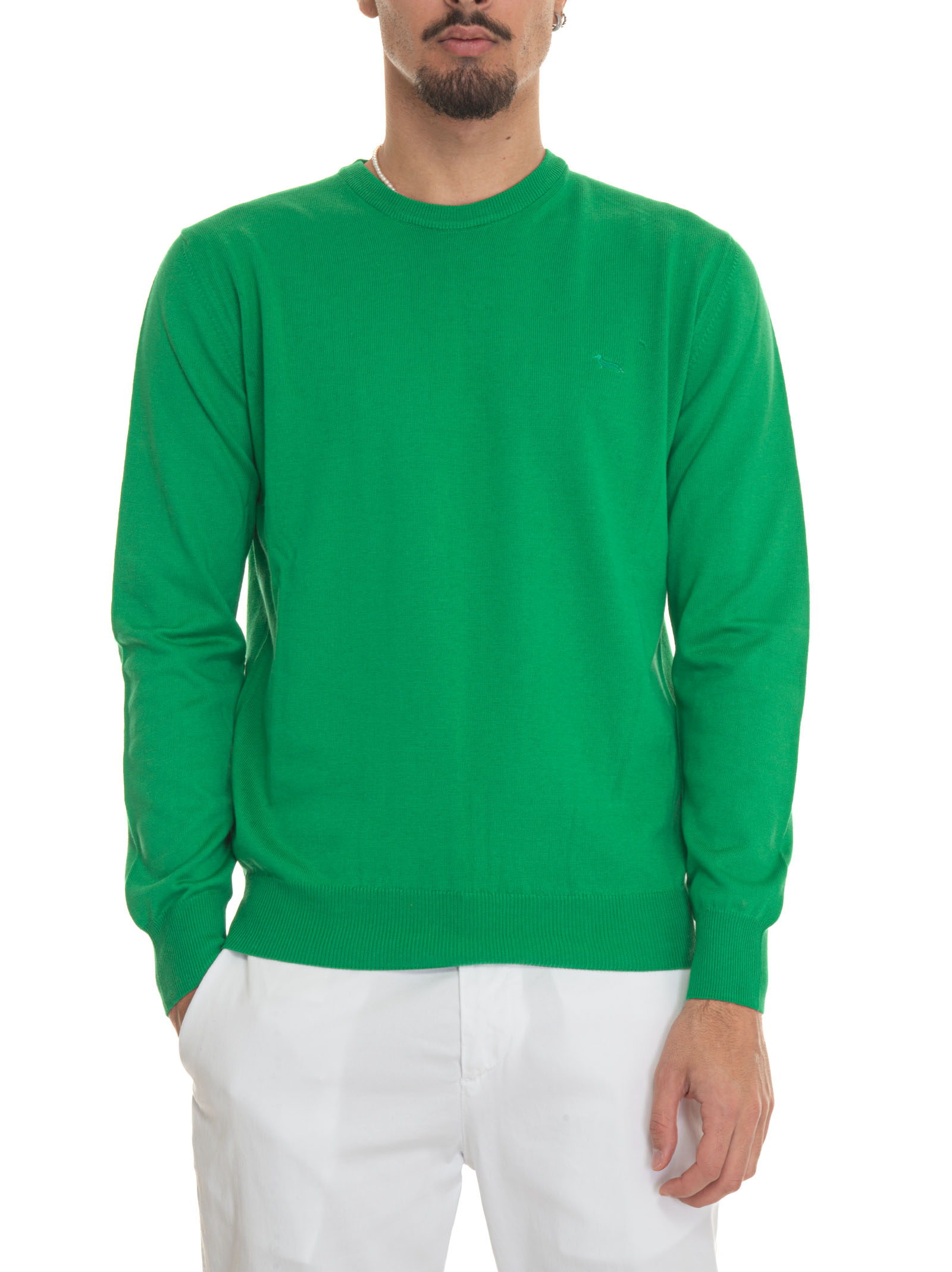 Shop Harmont & Blaine Round-neck Pullover In Green