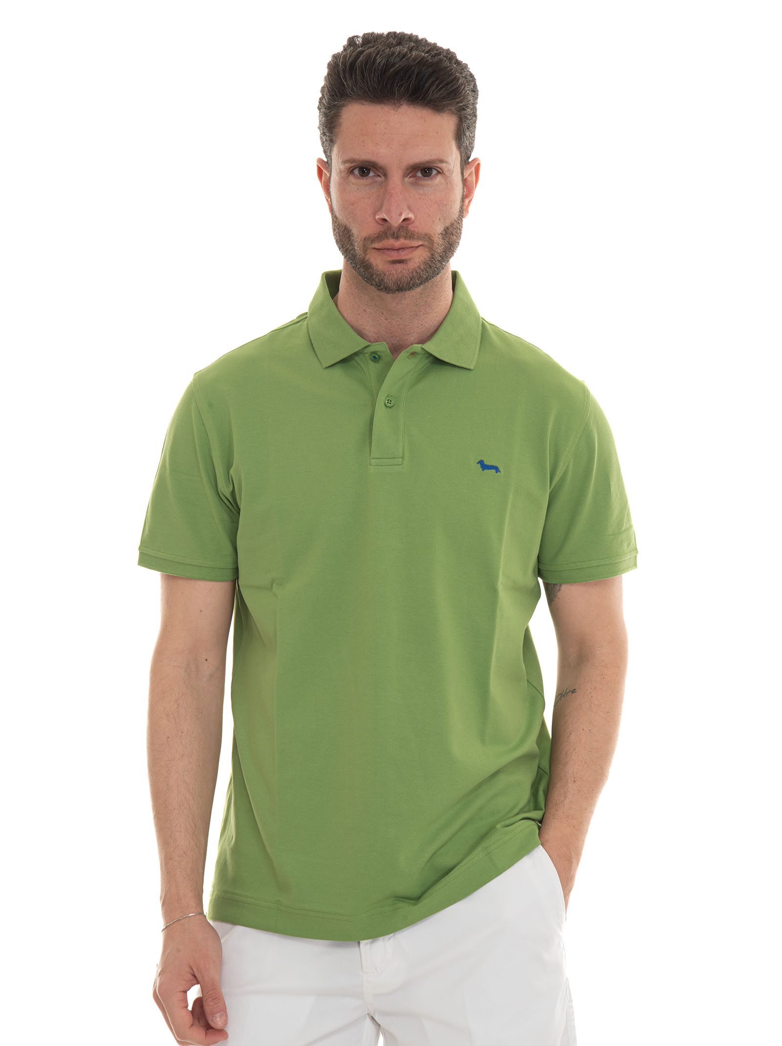 Harmont & Blaine Short Sleeve Polo Shirt In Green