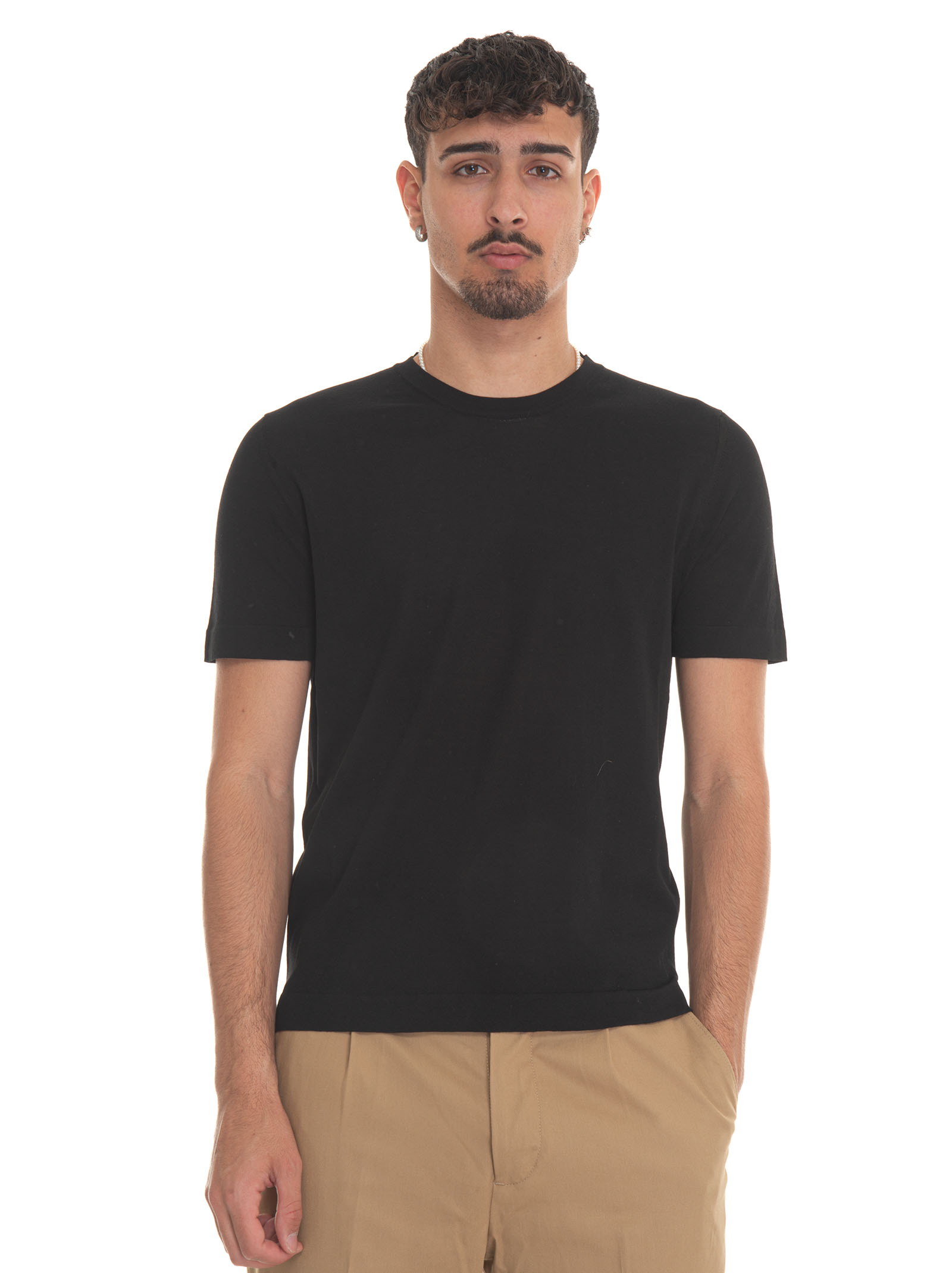 Shop Hindustrie T-shirt-crepe Jersey T-shirt In Black