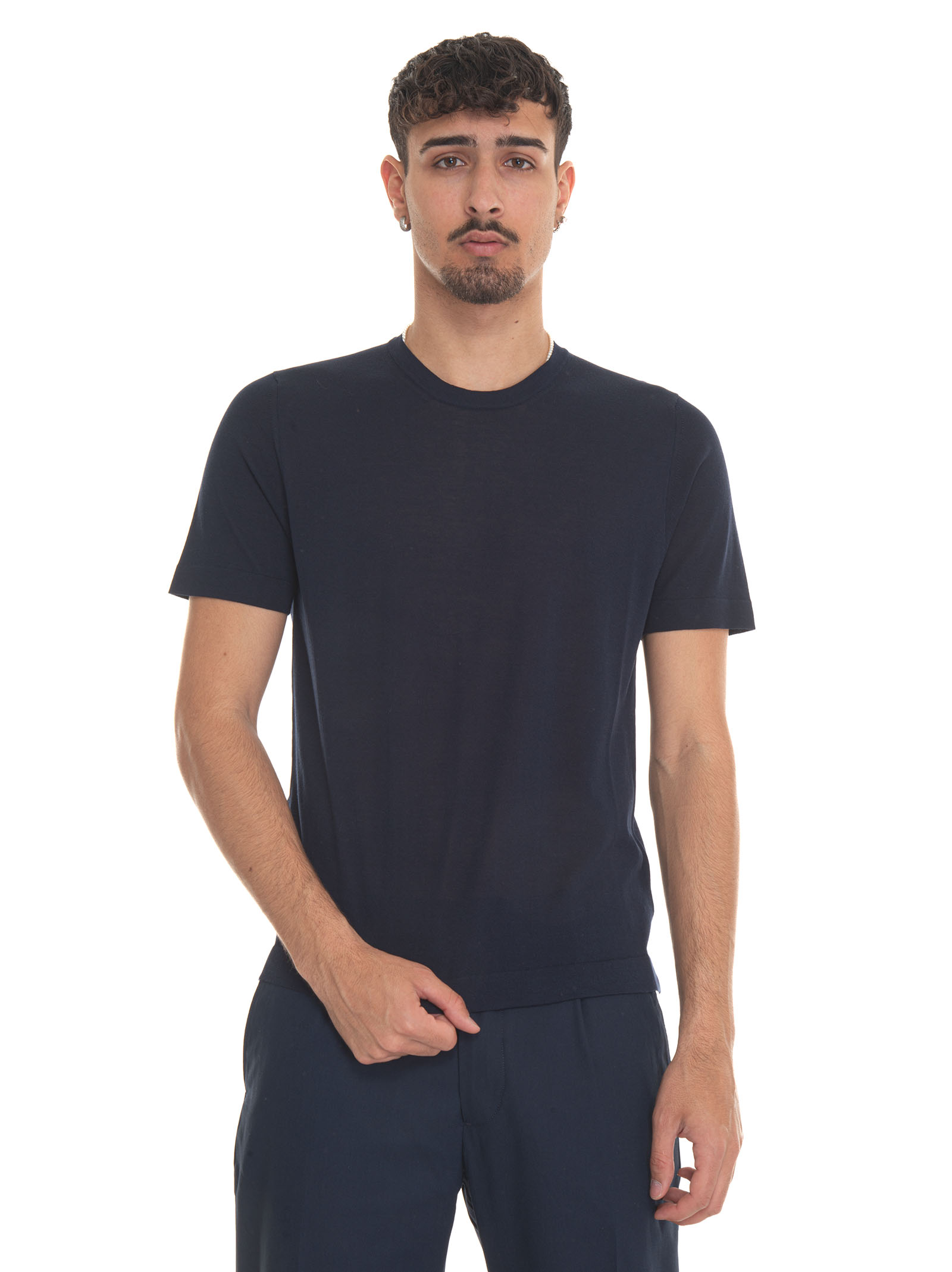 Shop Hindustrie T-shirt-crepe Jersey T-shirt In Blue