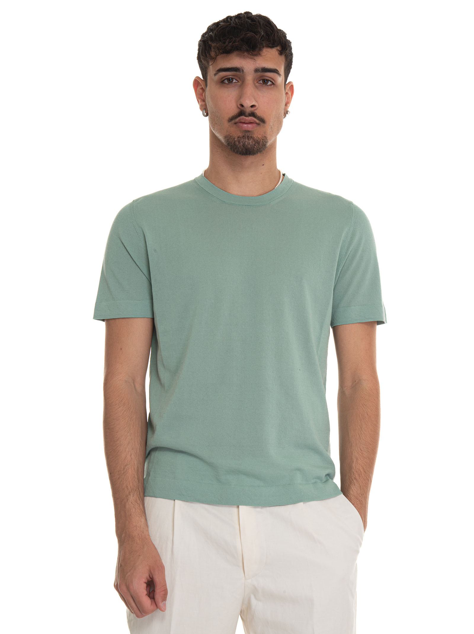 Shop Hindustrie T-shirt-crepe Jersey T-shirt In Green