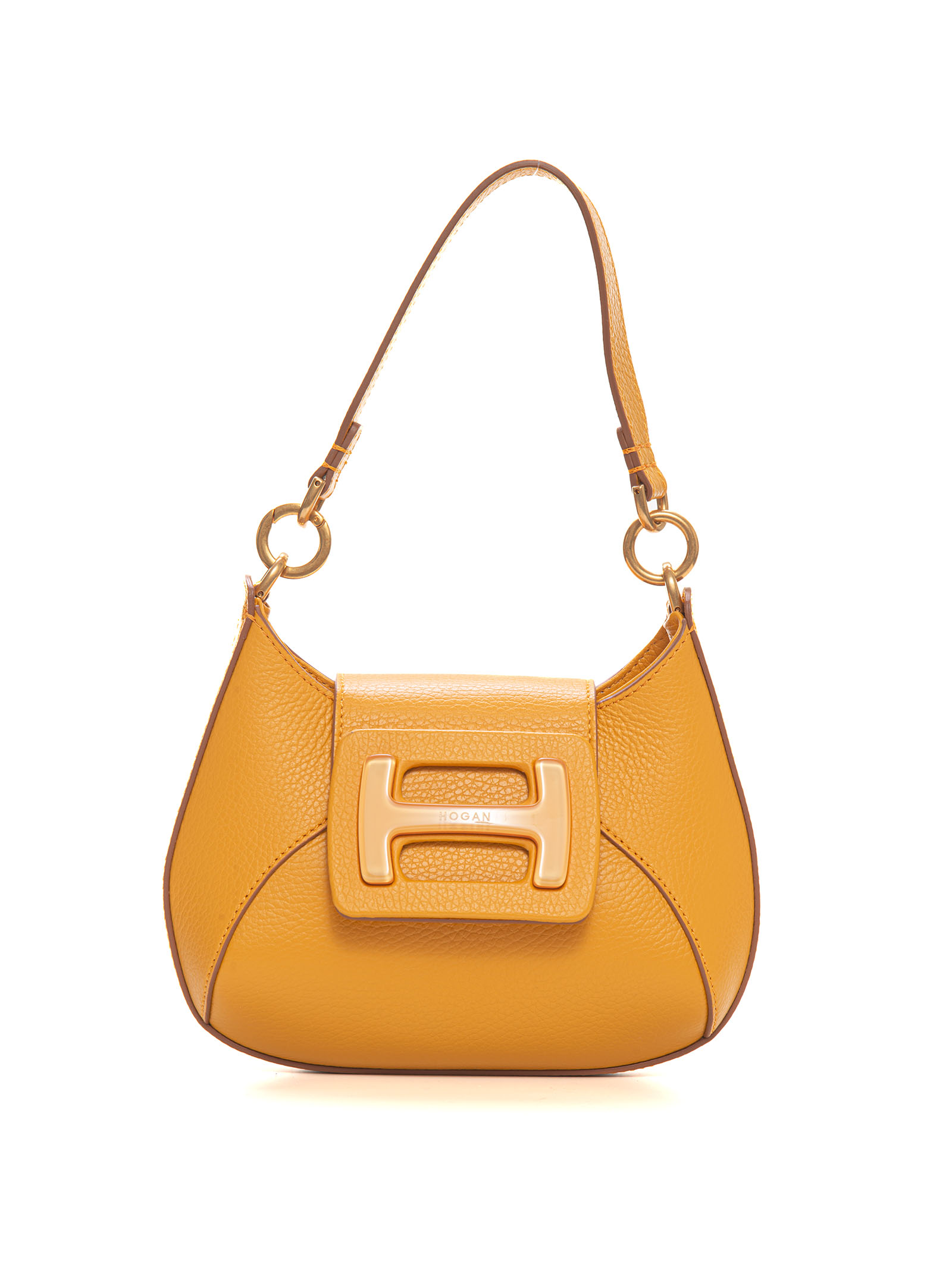Hogan H-bag-hobo Small-size Leather Bag In Yellow