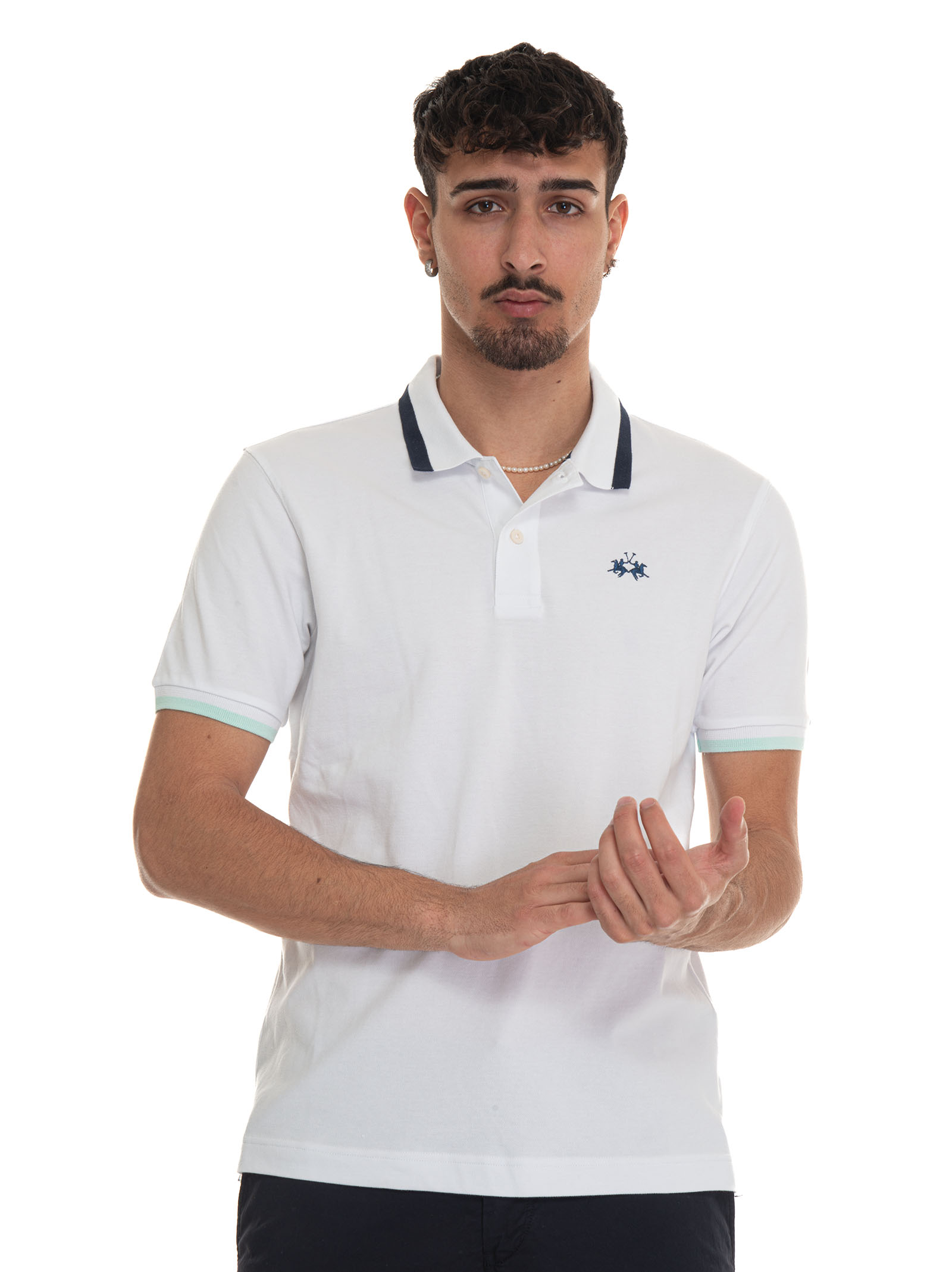 Shop La Martina Russell Polo Shirt In Cotton Piquet In White