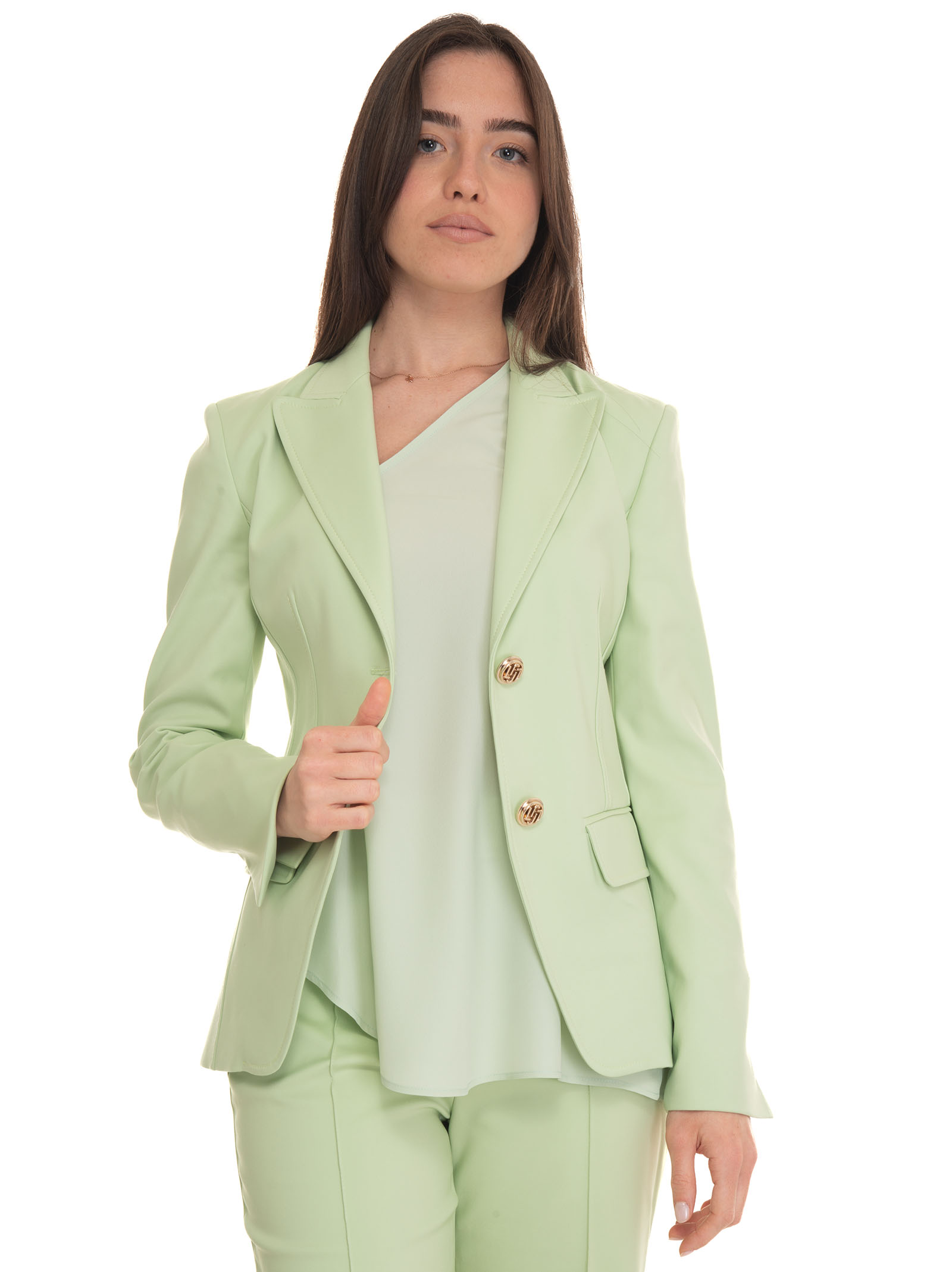 Shop Liu •jo Jacket With 2 Buttons In Green