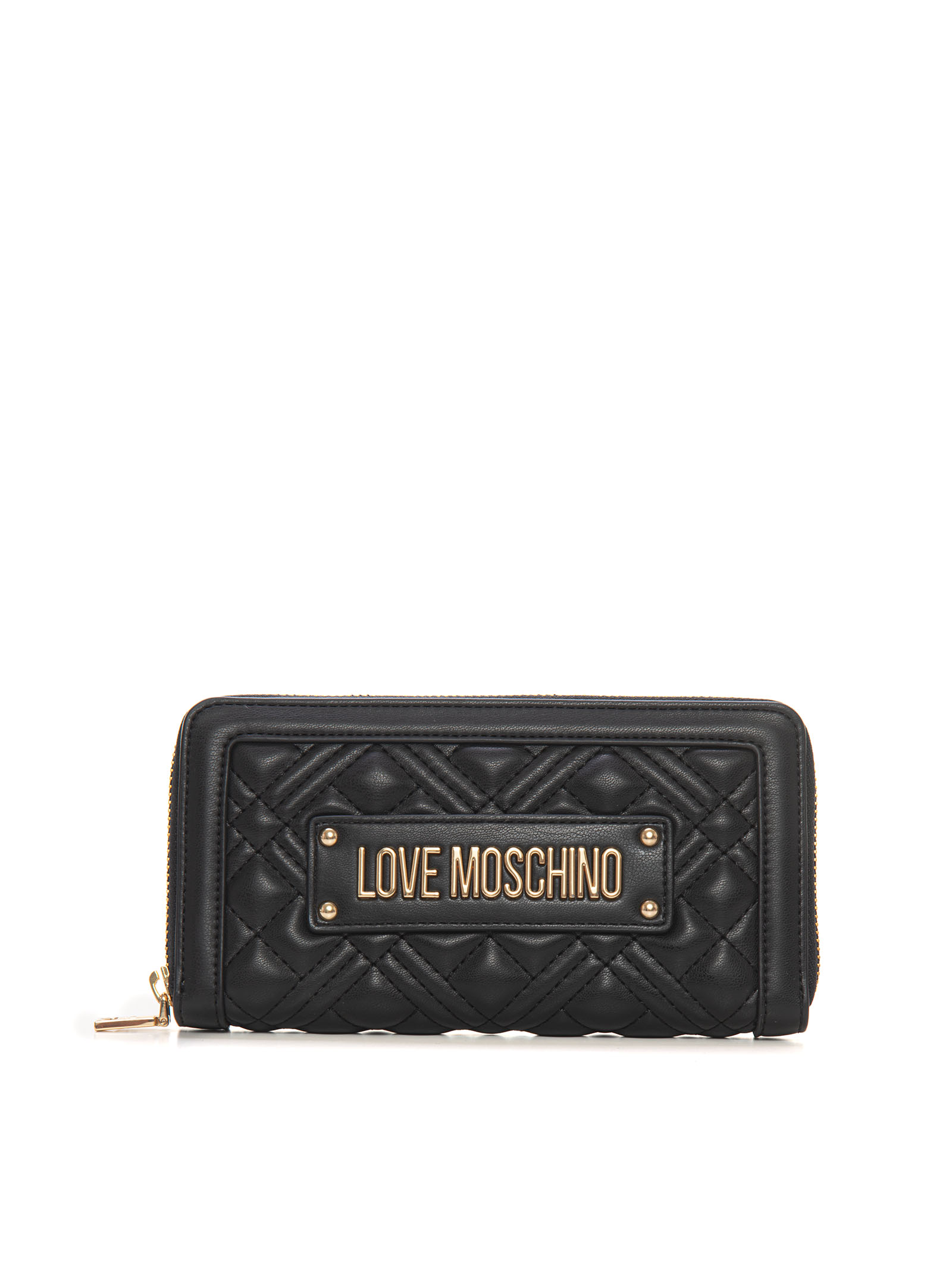 Shop Love Moschino Zip Around Wallet In Black