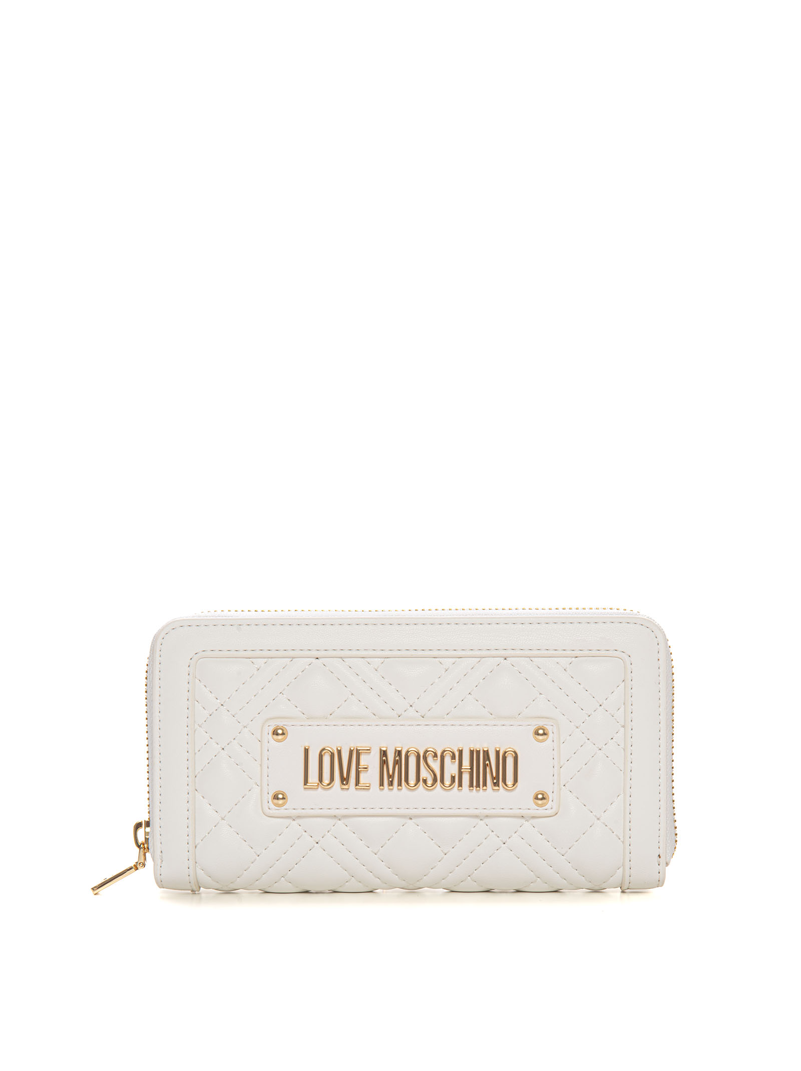 Shop Love Moschino Zip Around Wallet In White