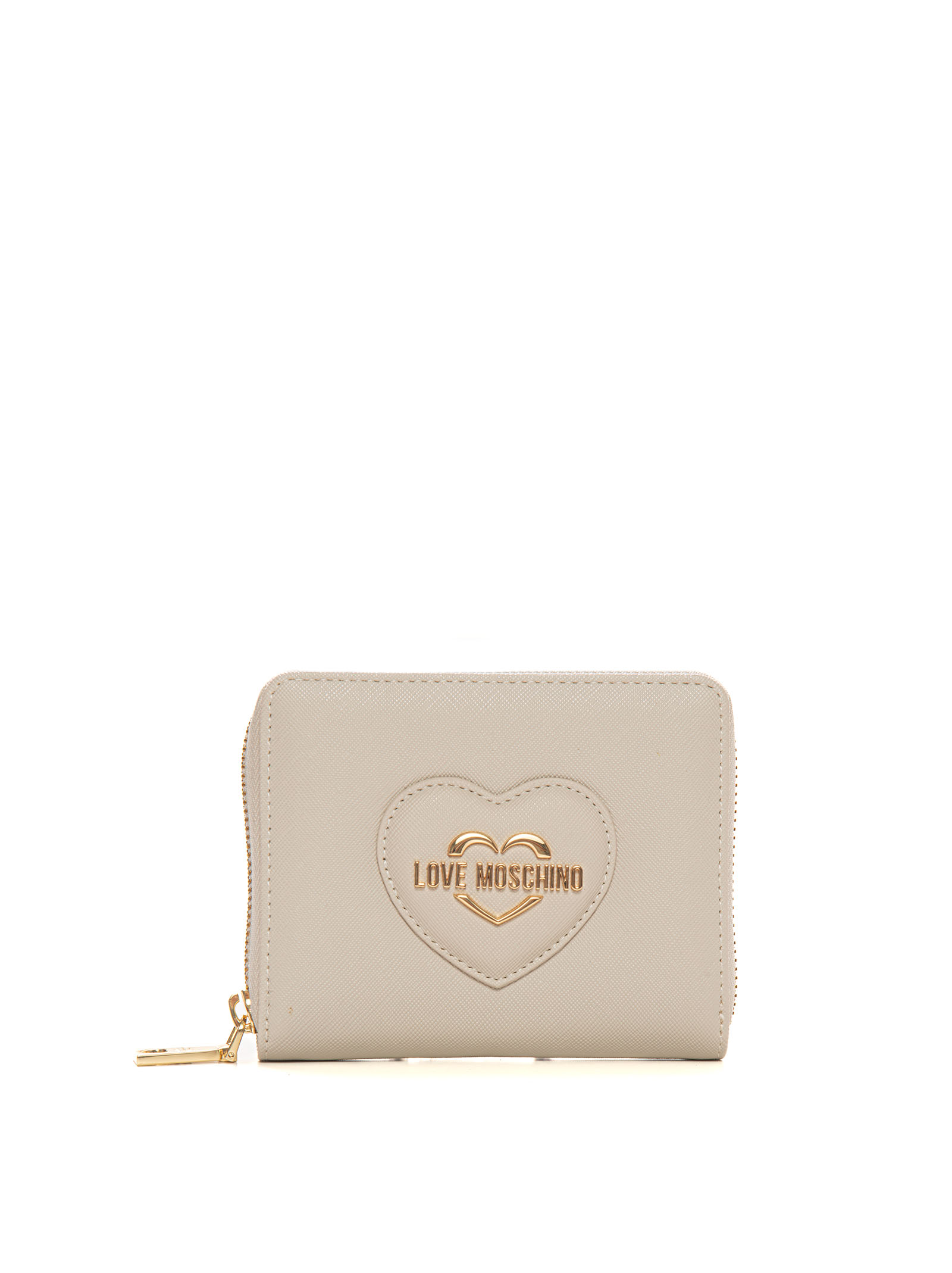 Shop Love Moschino Wallet Small Size In Ivory