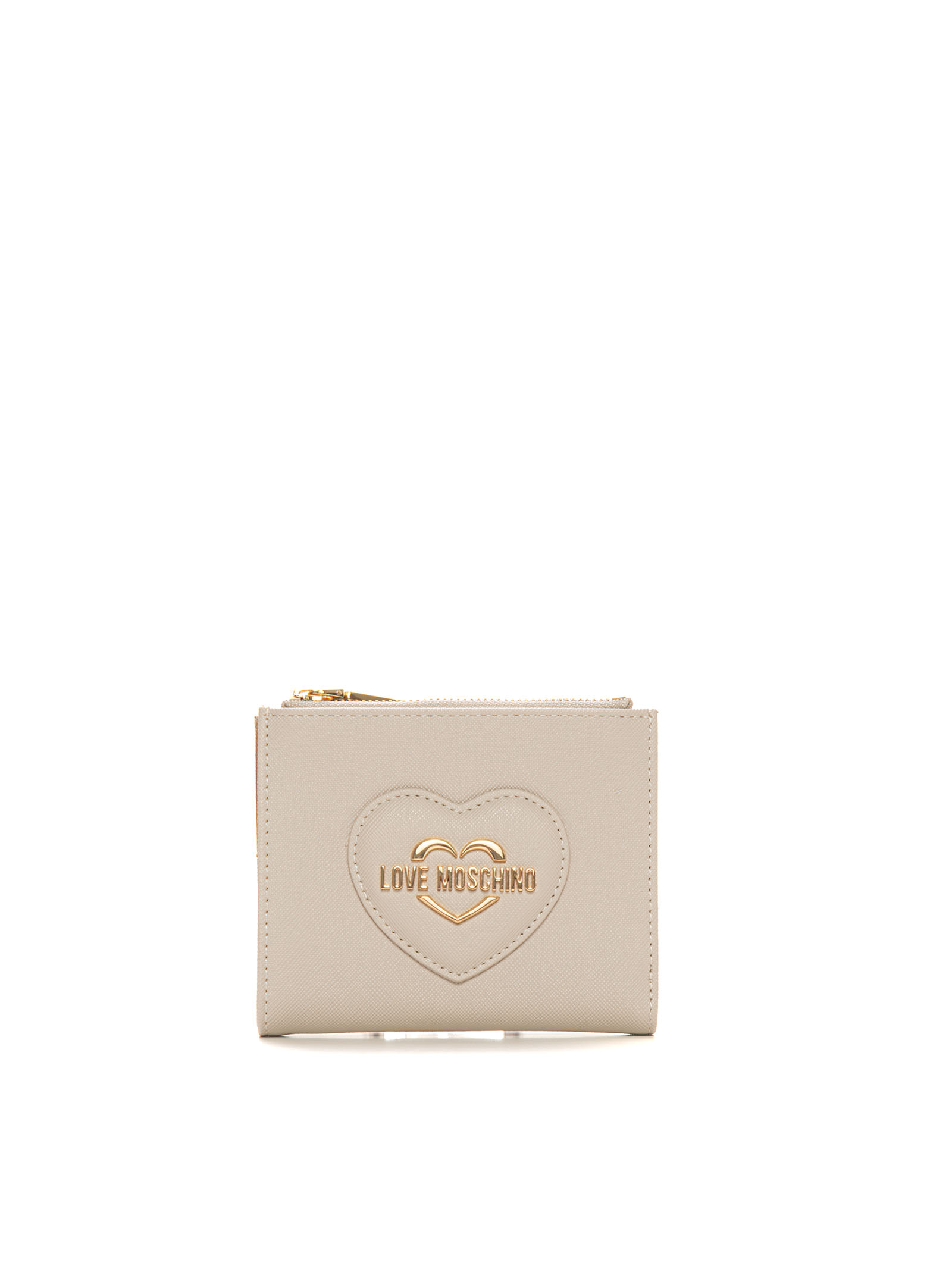 Shop Love Moschino Wallet Small Size In Ivory