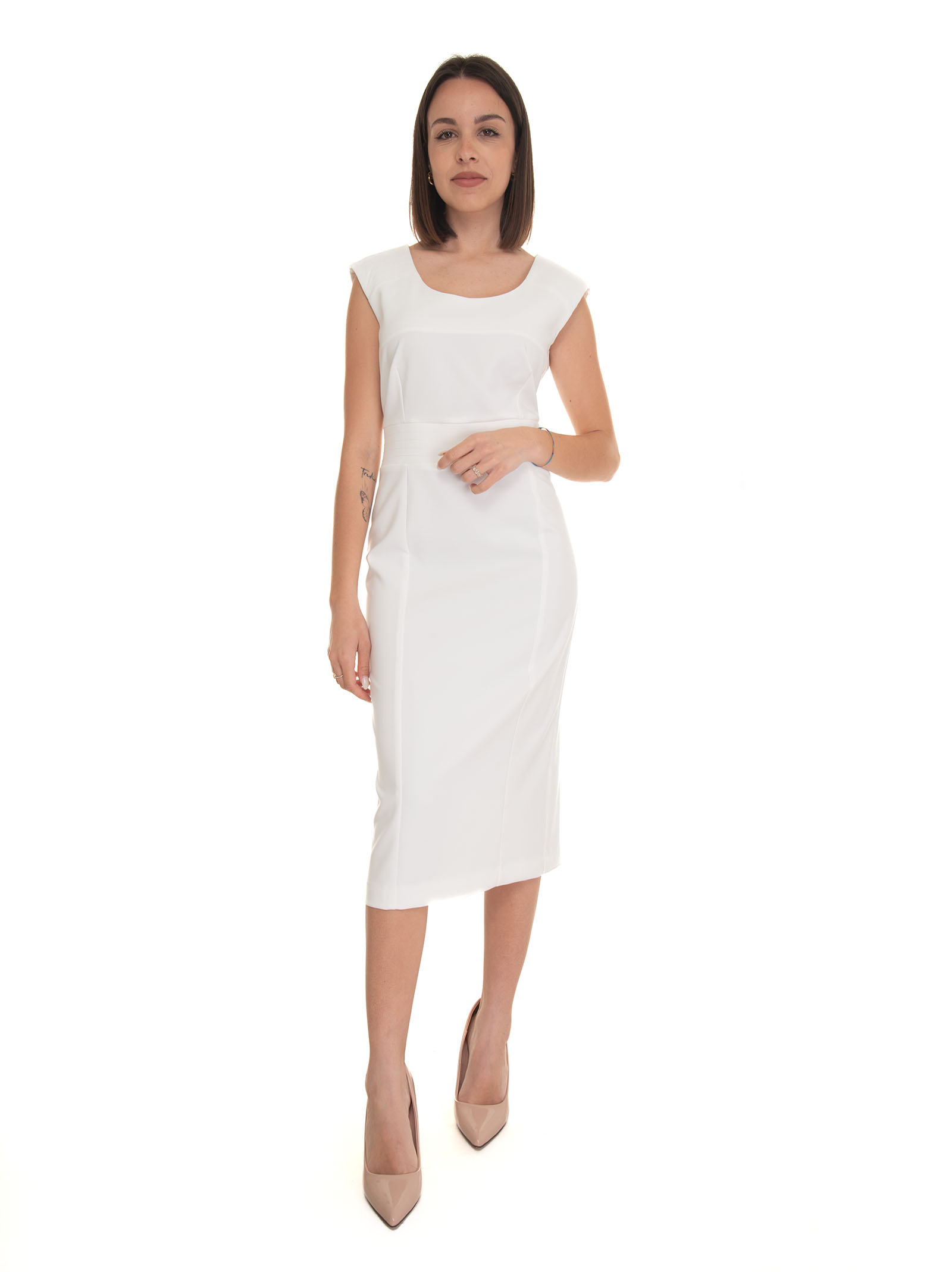 Shop Luckylù Sheath Dress Model In White