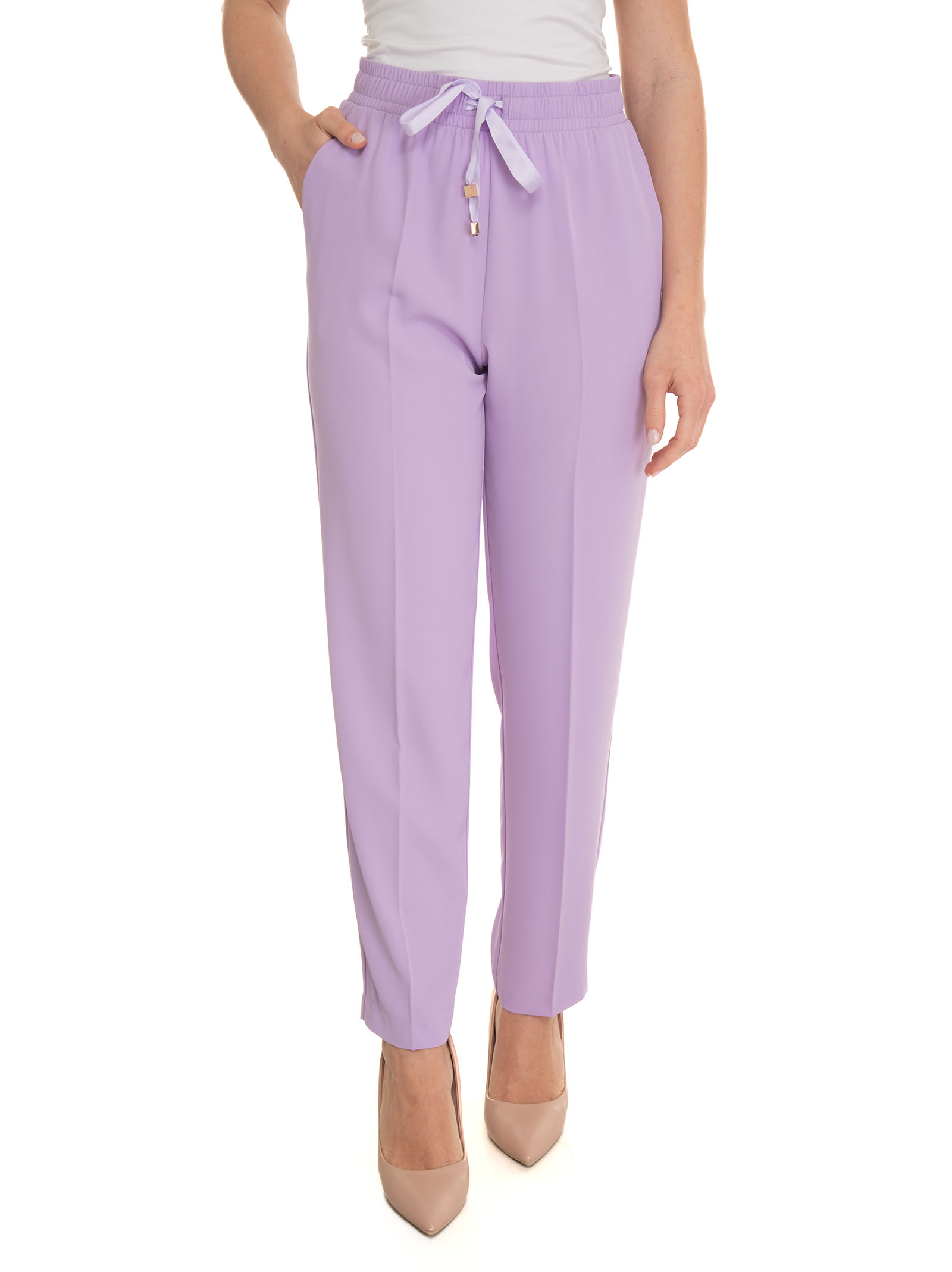 Shop Luckylù Soft Trousers In Lilac