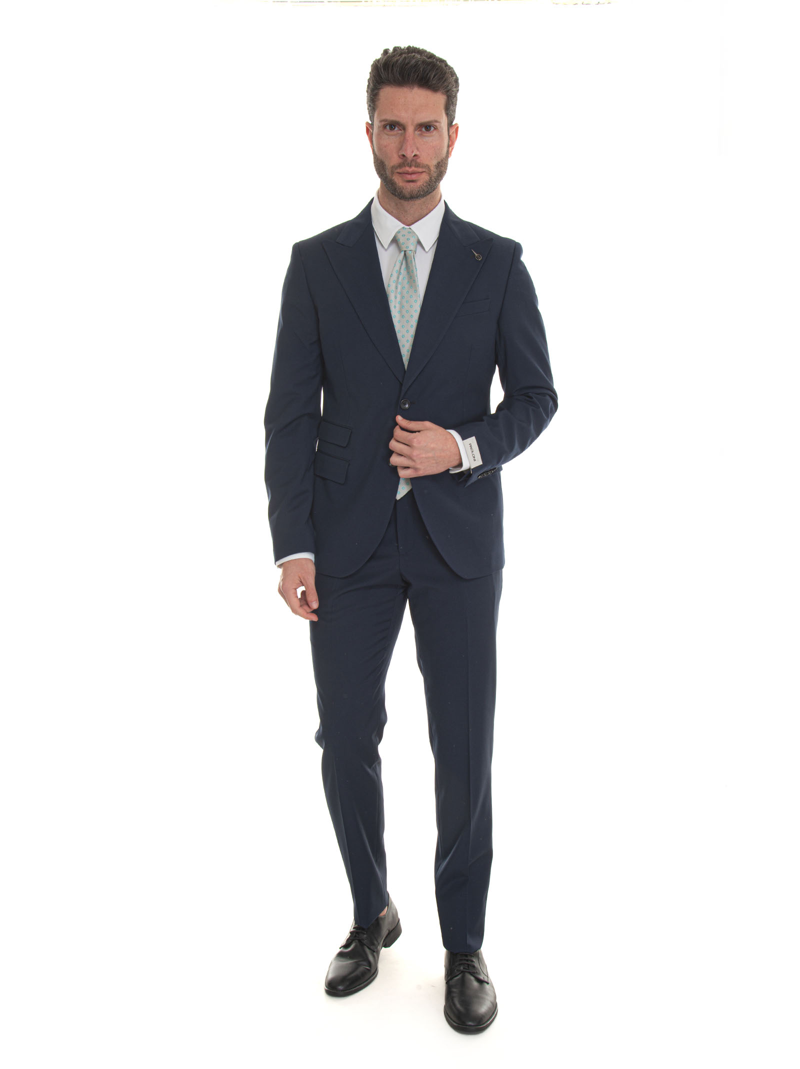 Shop Paoloni Suit With 2 Buttons In Blue