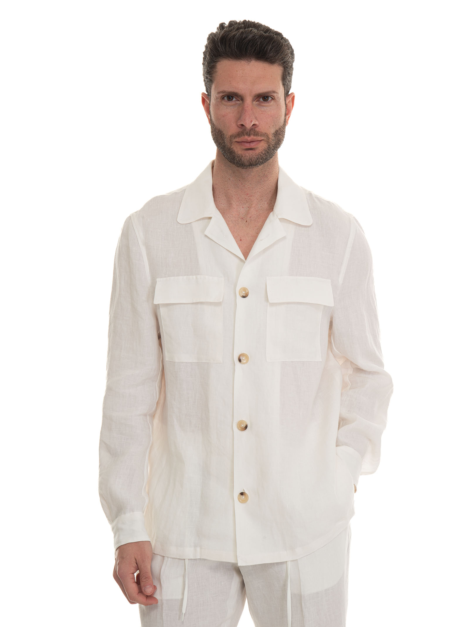 Shop Paoloni Overshirt In White