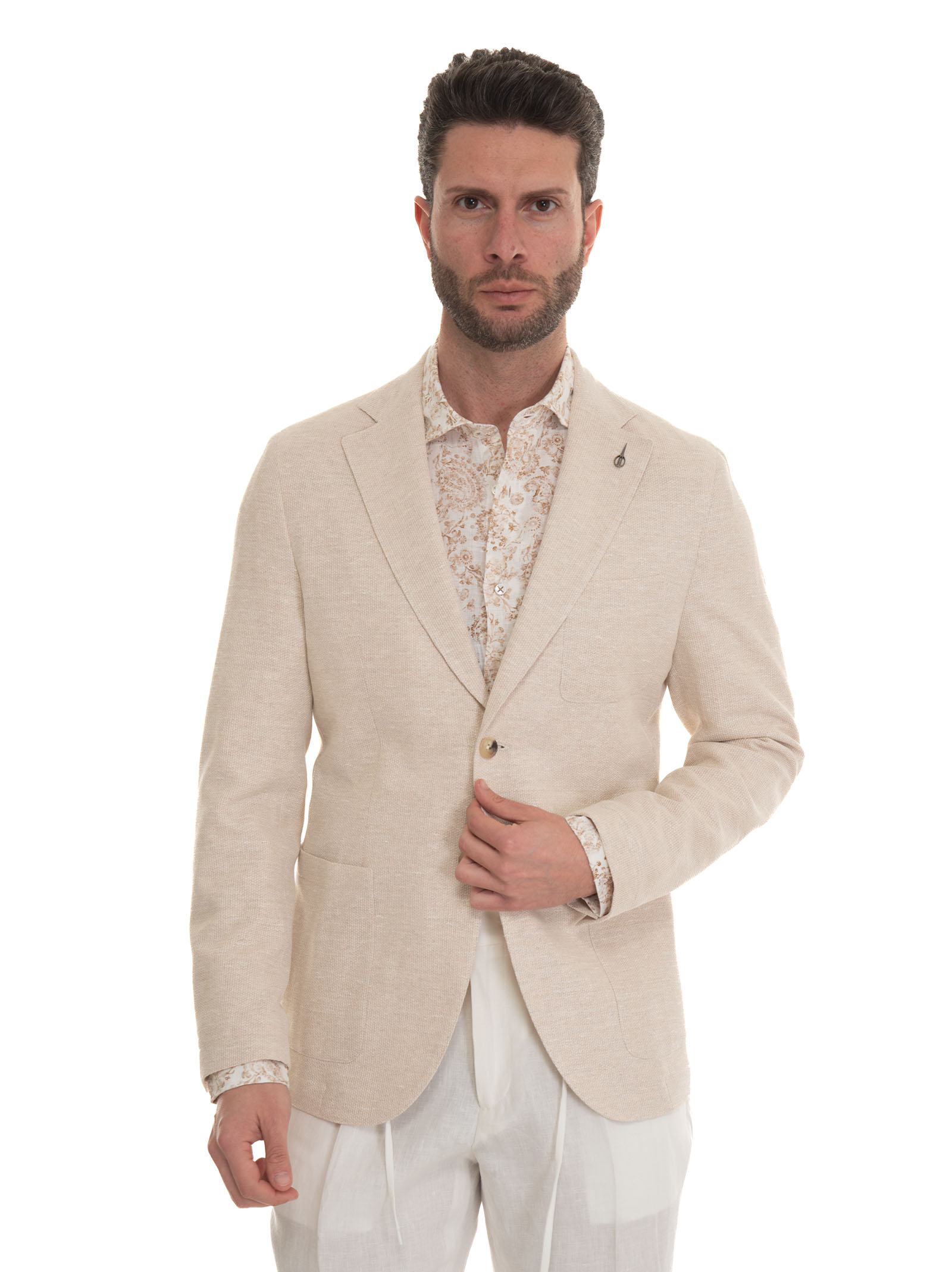 Shop Paoloni Jacket Without Lining Decostruita In Cream